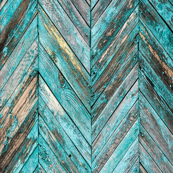 Kate Retro Turquoise Faded Paint Wood Newborn Vinyl Backdrop Floor - Kate Backdrop AU