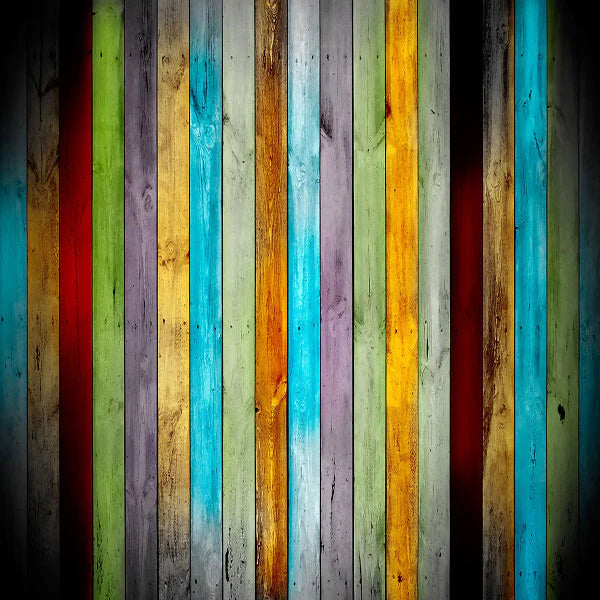 Kate Colorful Retro Wood Vinyl Photos Studio Backdrop - Kate Backdrop AU