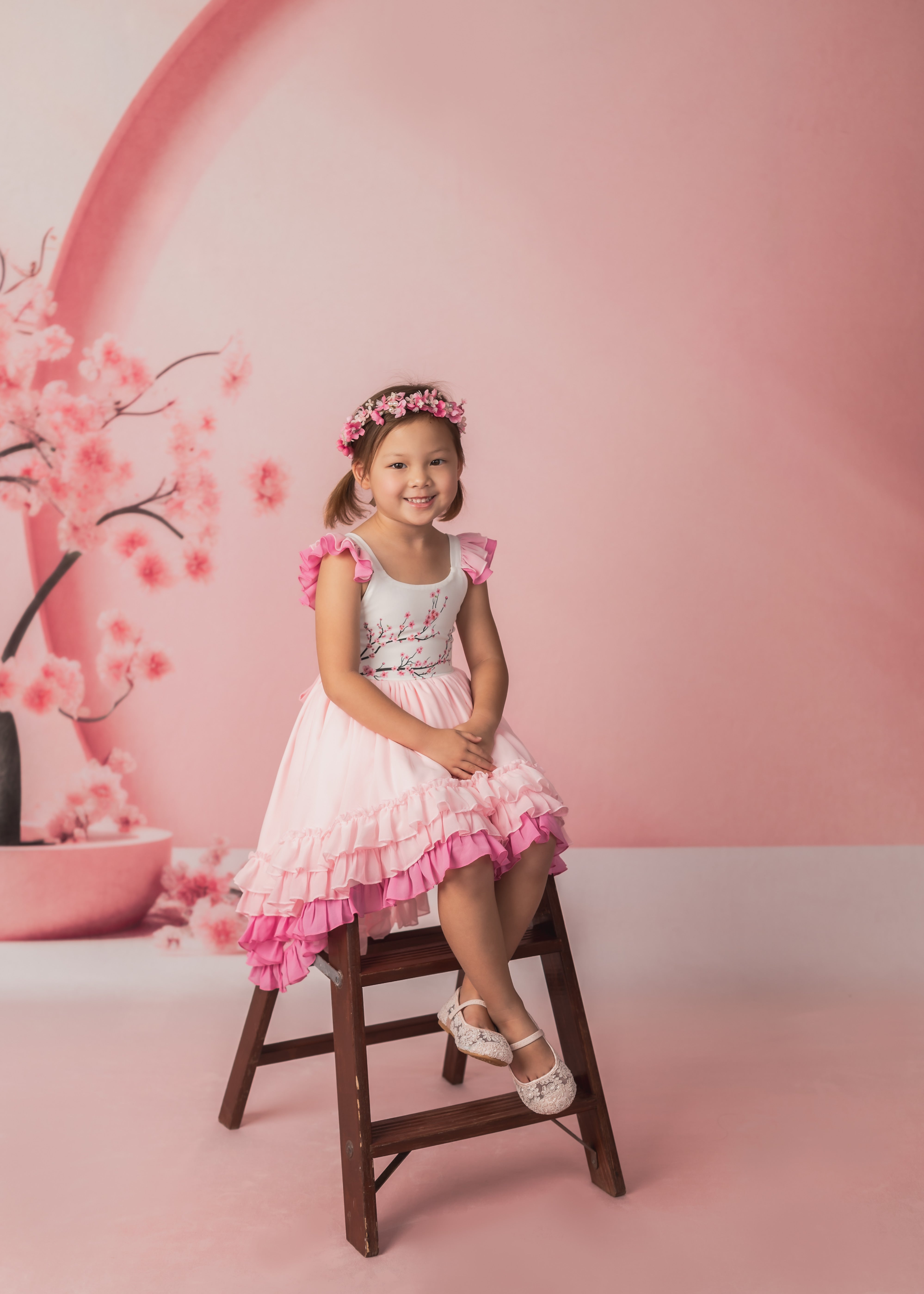 Kate Sweep Spring Pink Backdrop Flower Arch Wall Designed by Happy Squirrel Design - Kate Backdrop AU