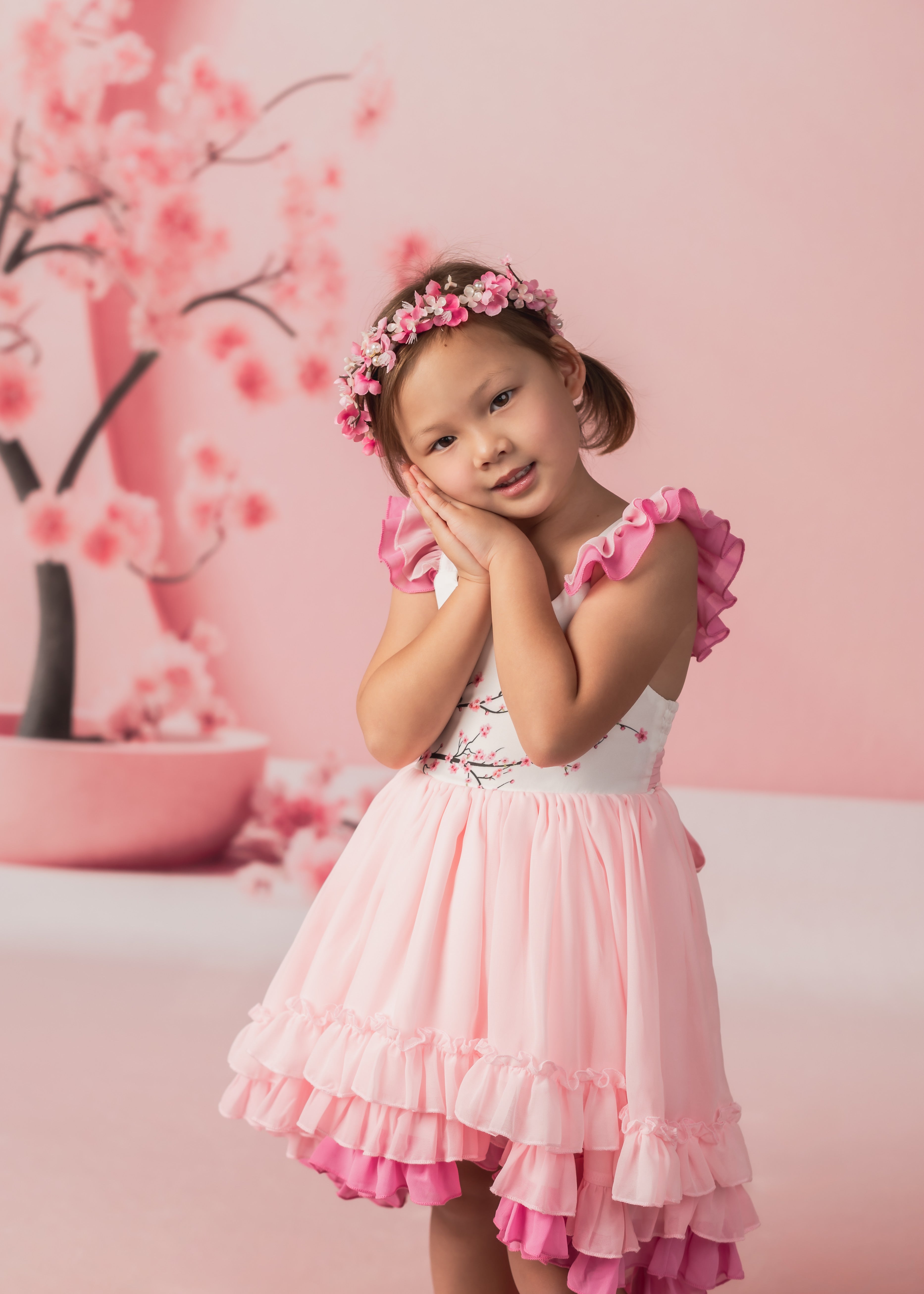 Kate Sweep Spring Pink Backdrop Flower Arch Wall Designed by Happy Squirrel Design - Kate Backdrop AU