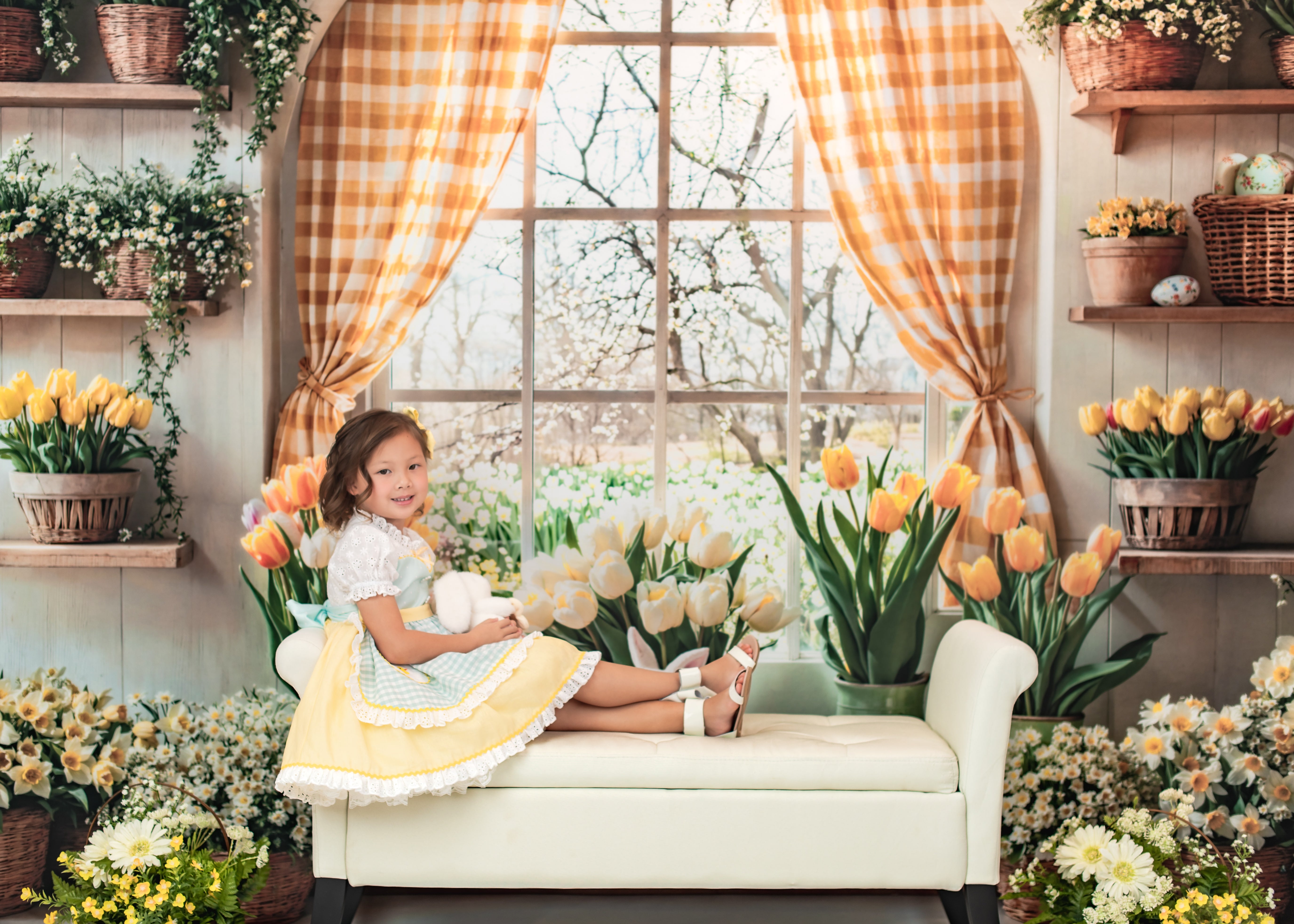 Kate Easter Bunny Window Backdrop Designed by Emetselch - Kate Backdrop AU