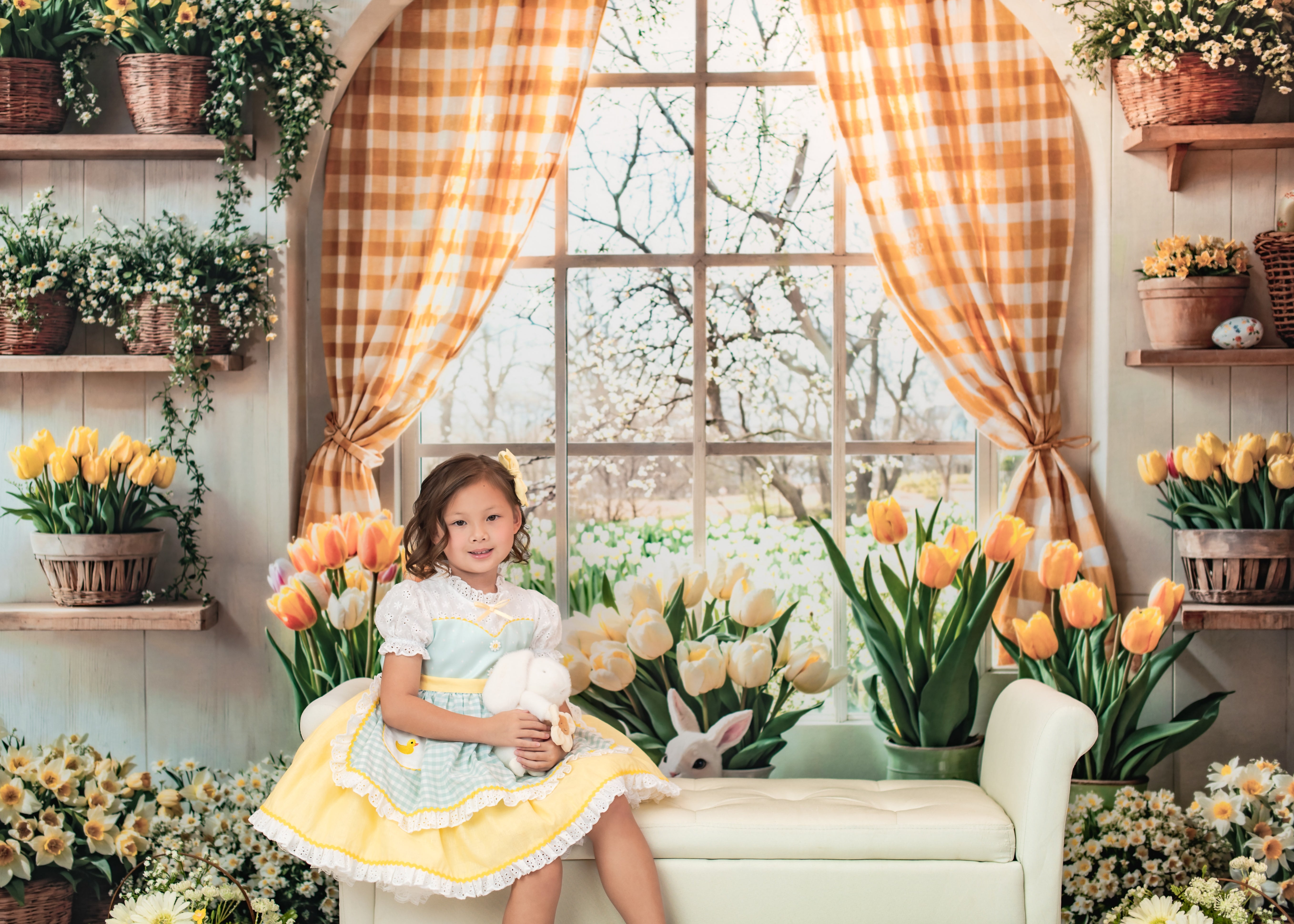 Kate Easter Bunny Window Backdrop Designed by Emetselch - Kate Backdrop AU