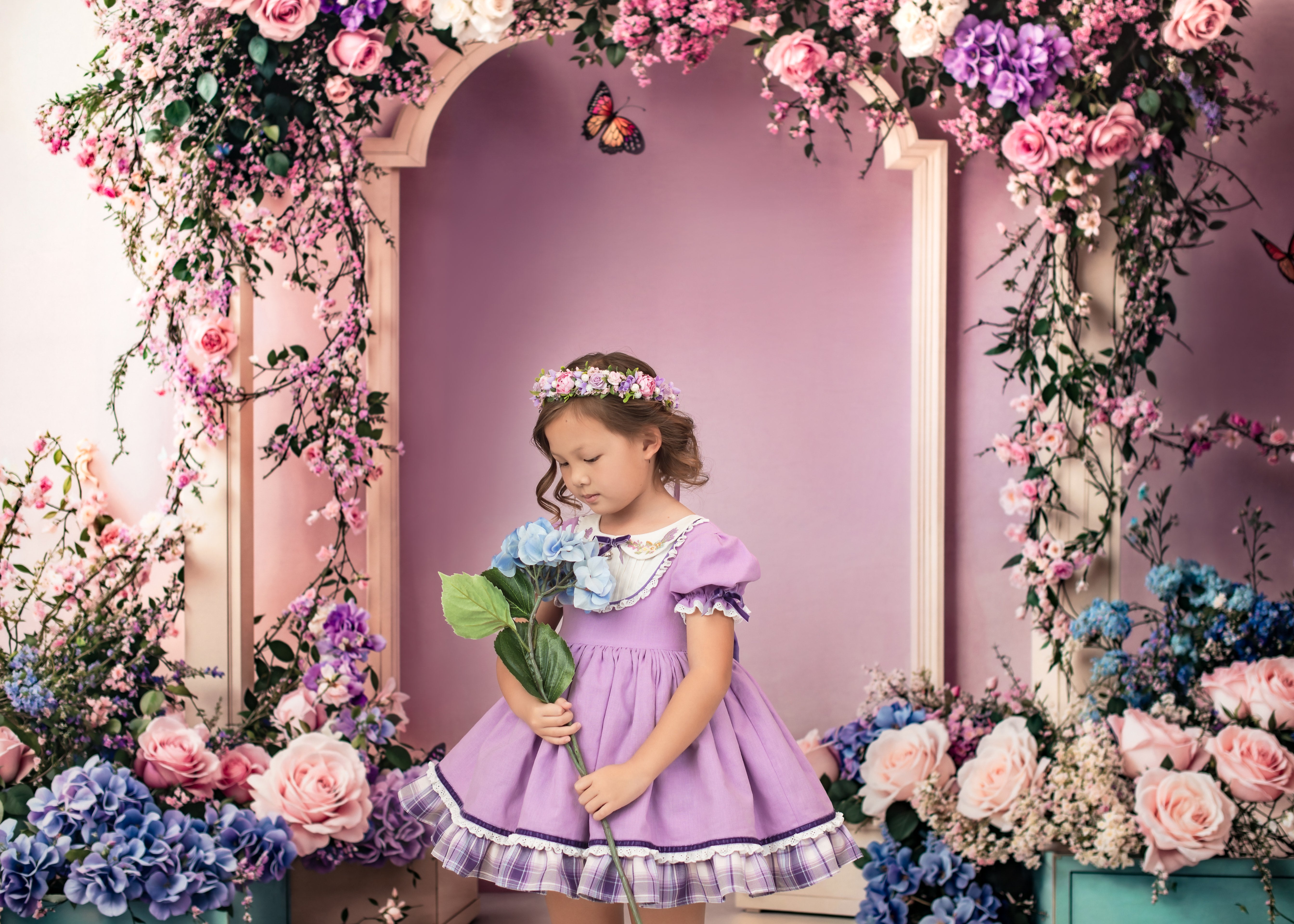 Kate Spring Cake Smash Floral Arch Backdrop Designed by Emetselch - Kate Backdrop AU
