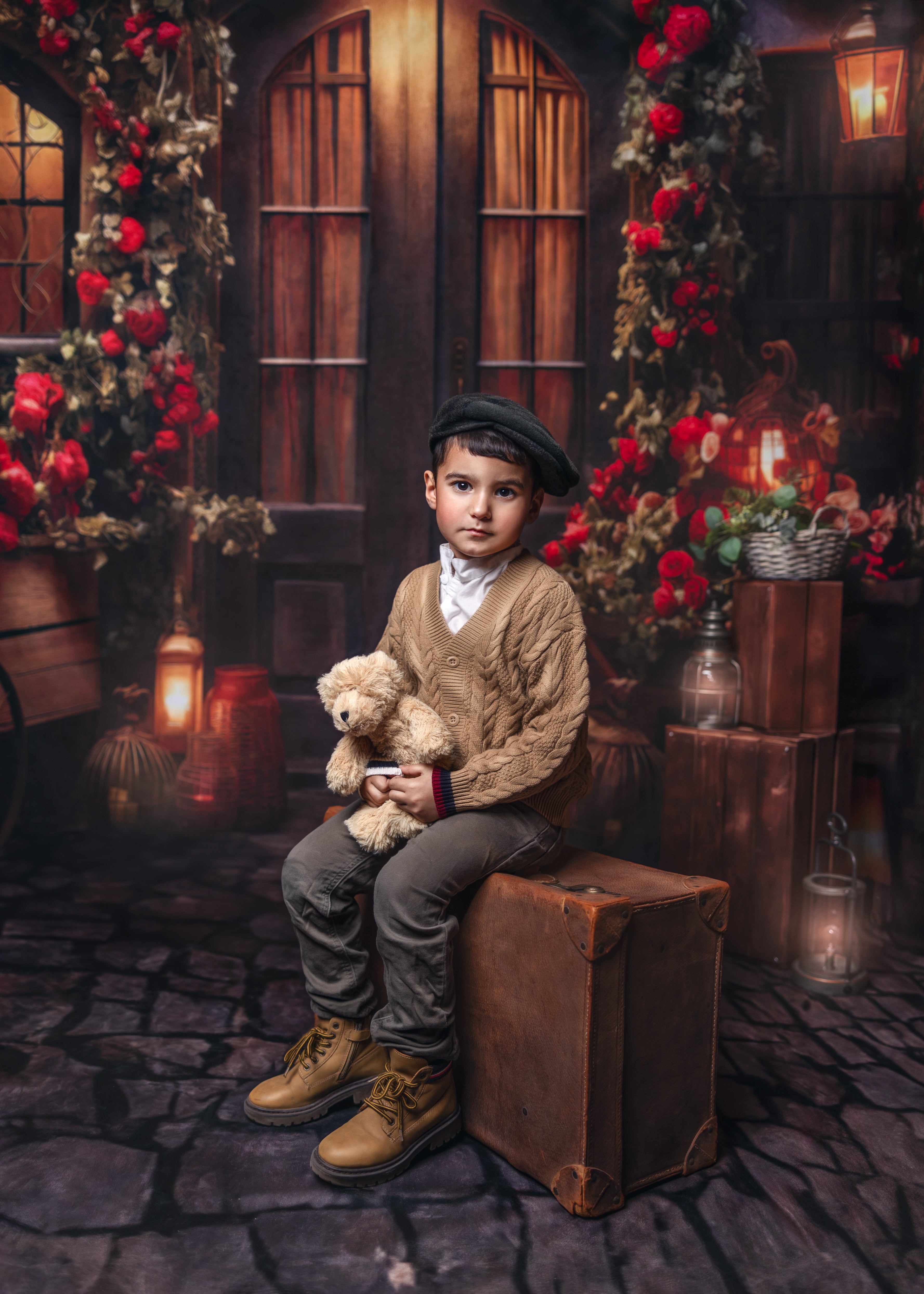 Kate Valentine's Day Rose Store Night Backdrop Designed by Emetselch - Kate Backdrop AU