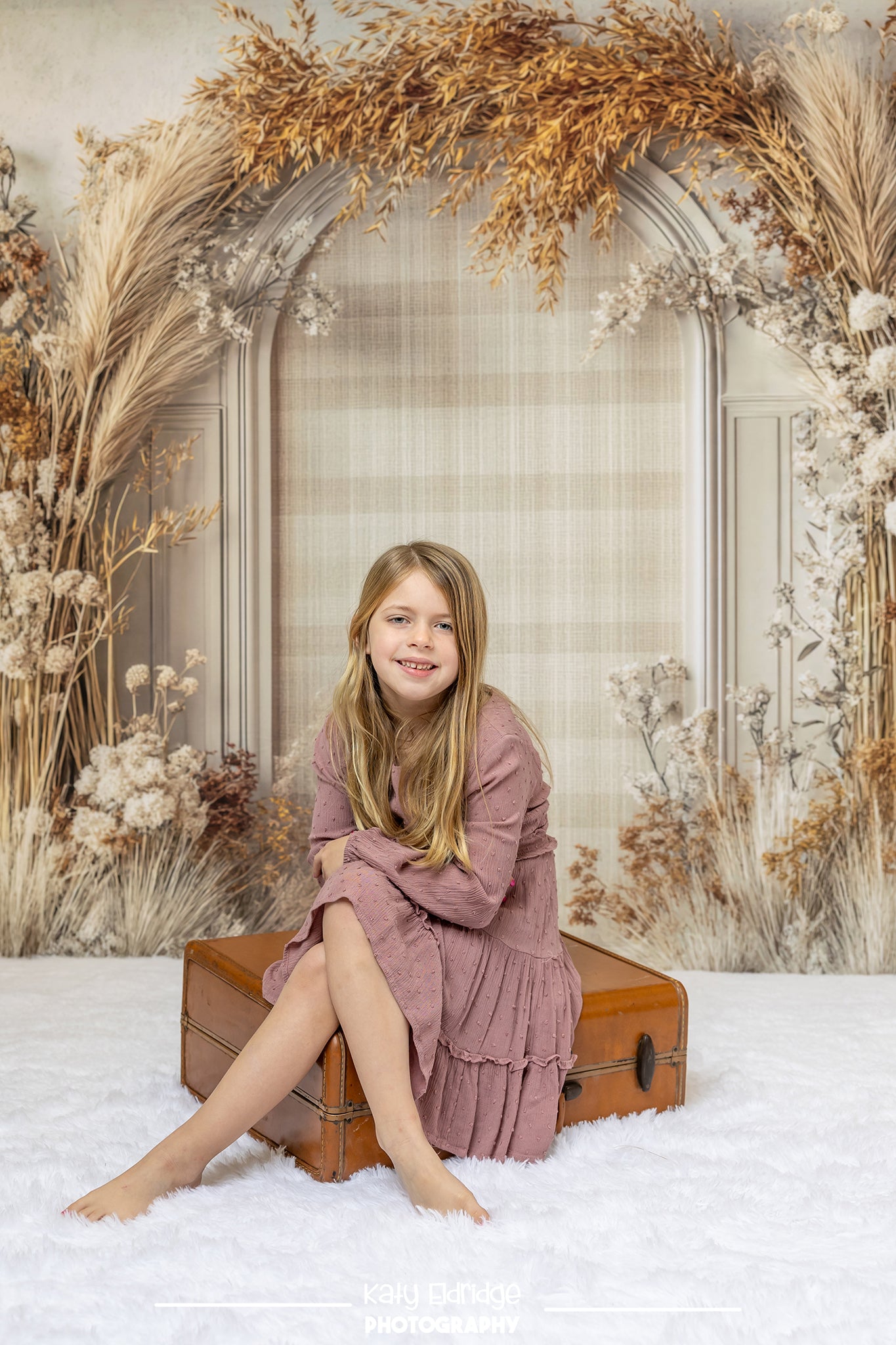 Kate Boho Floral Arch Beige Backdrop Designed by Mini MakeBelieve - Kate Backdrop AU