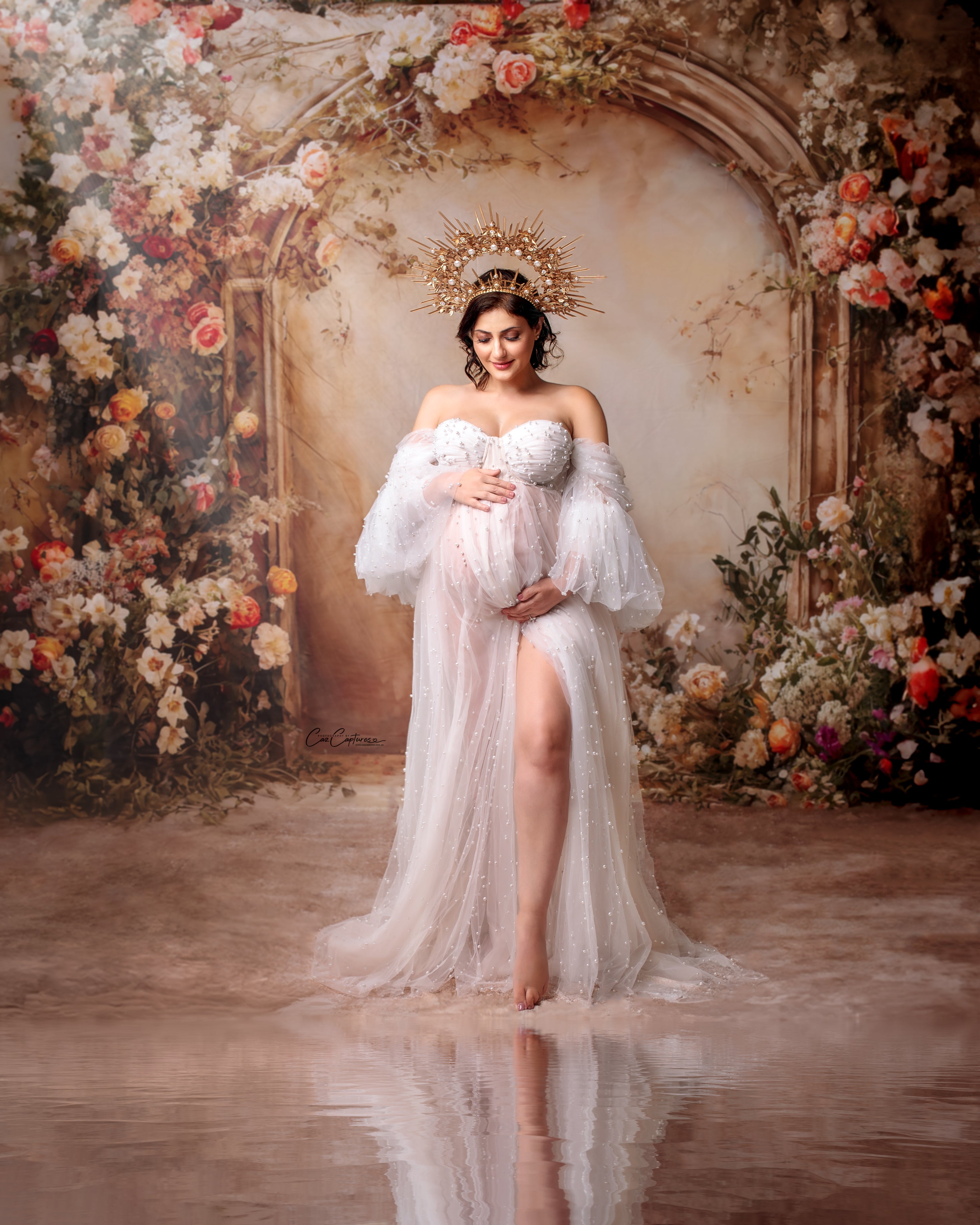 Kate Sunny Beige Flower Wall Spring Backdrop Designed by Emetselch - Kate Backdrop AU