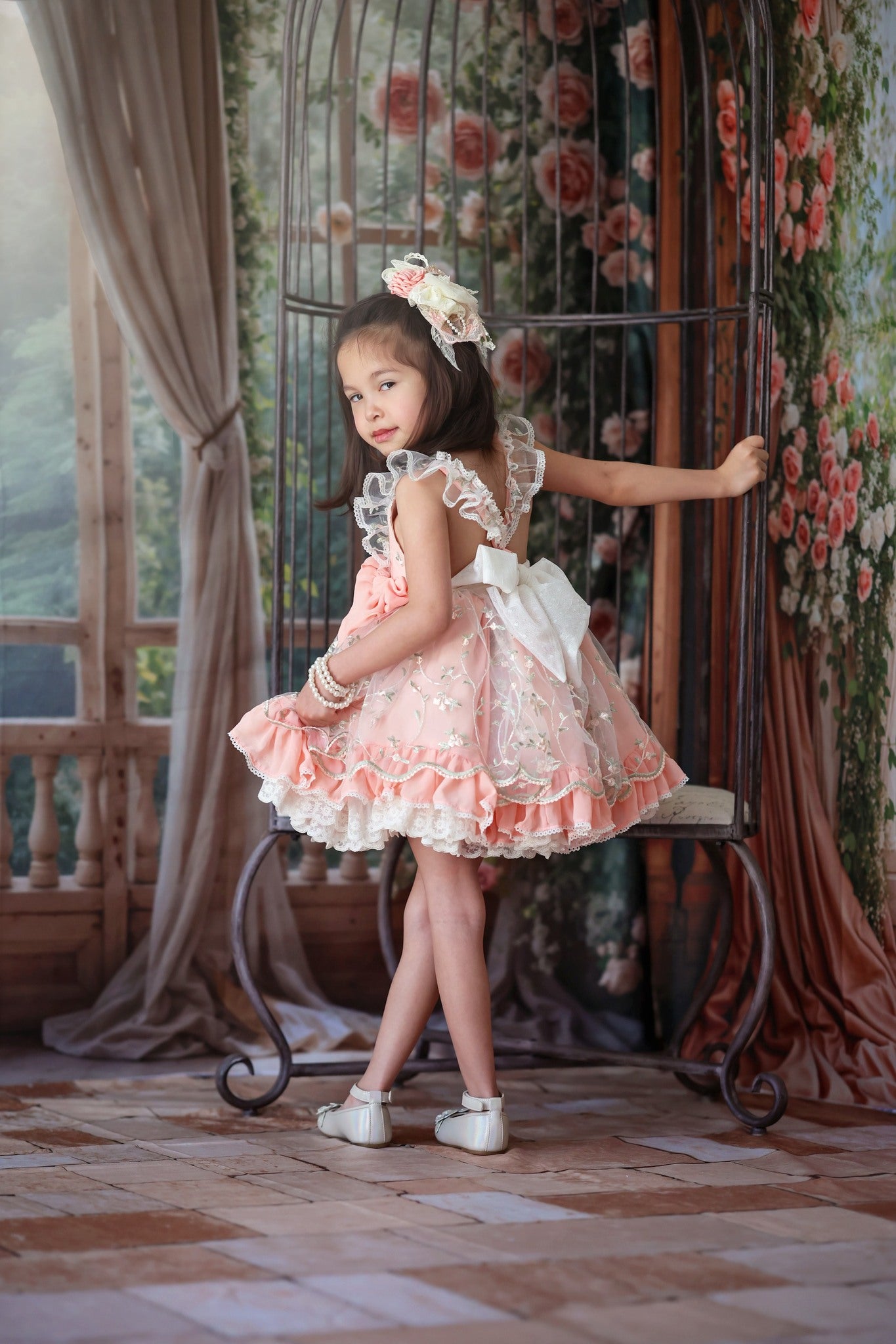 Kate Spring Flowers Curtain Balcony Room Set(8ftx8ft&10ftx8ft&8ftx10ft) - Kate Backdrop AU