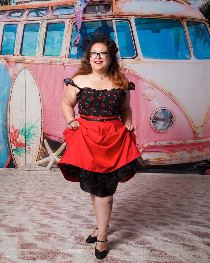 Kate Summer Sea Seaside Surfboard Pink Car Backdrop Designed by Emetselch - Kate Backdrop AU