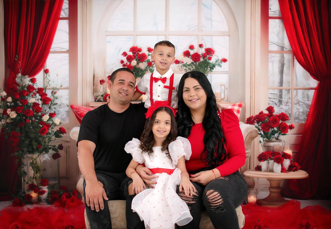 Kate Valentine's Day Vintage Sofa Red Backdrop for Photography - Kate Backdrop AU