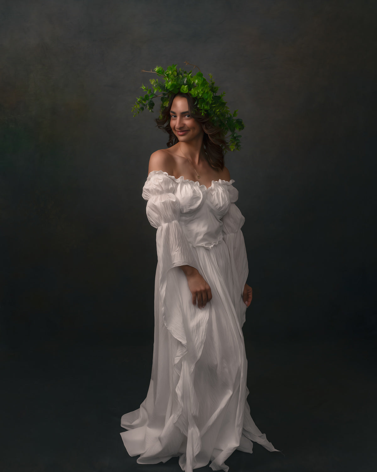 Kate Sweep Abstract Little Green Grey Backdrop Designed by Chain Photography - Kate Backdrop AU