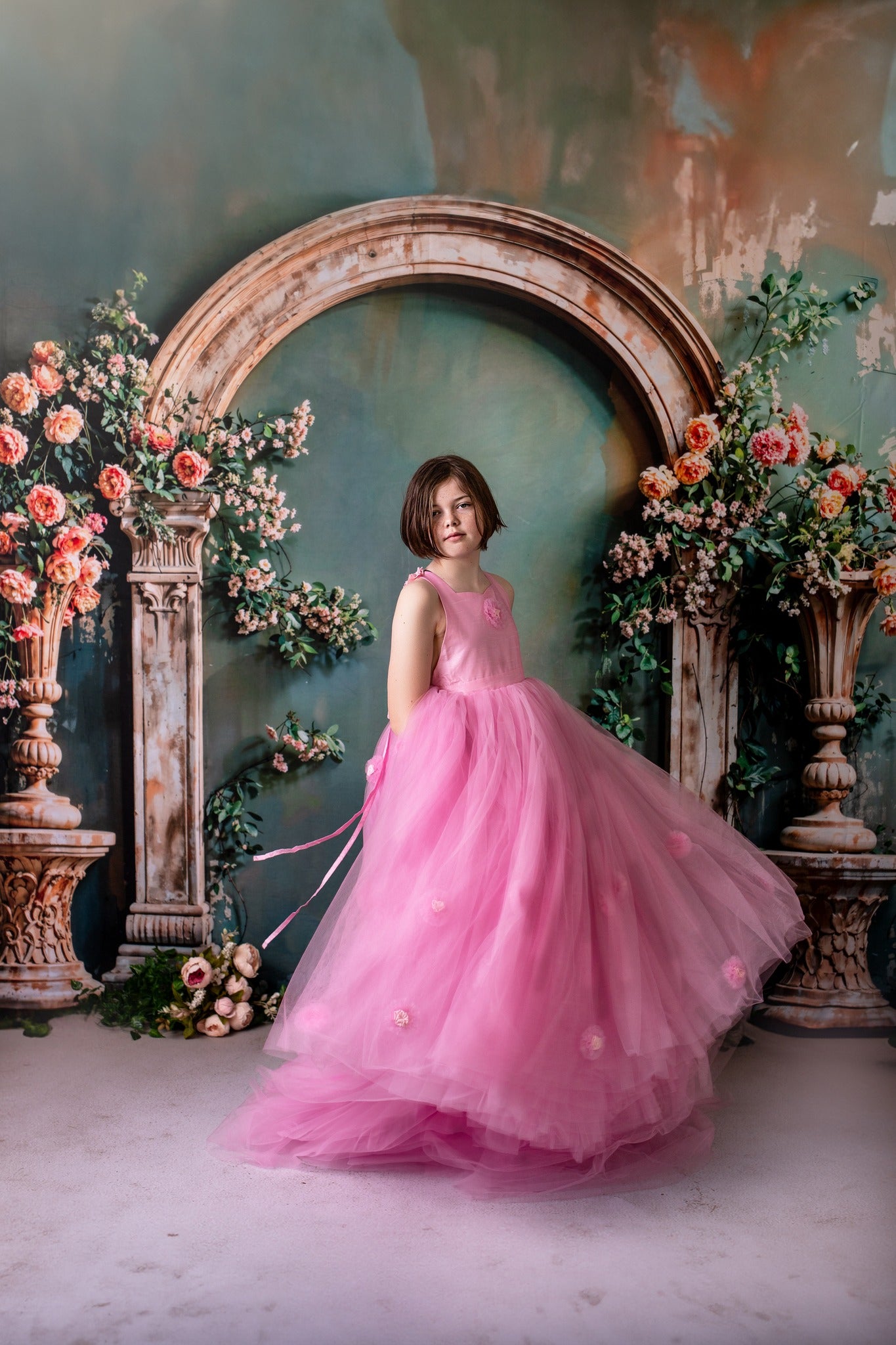 Kate Arch Backdrop Green Wall Flower Vintage for Photography