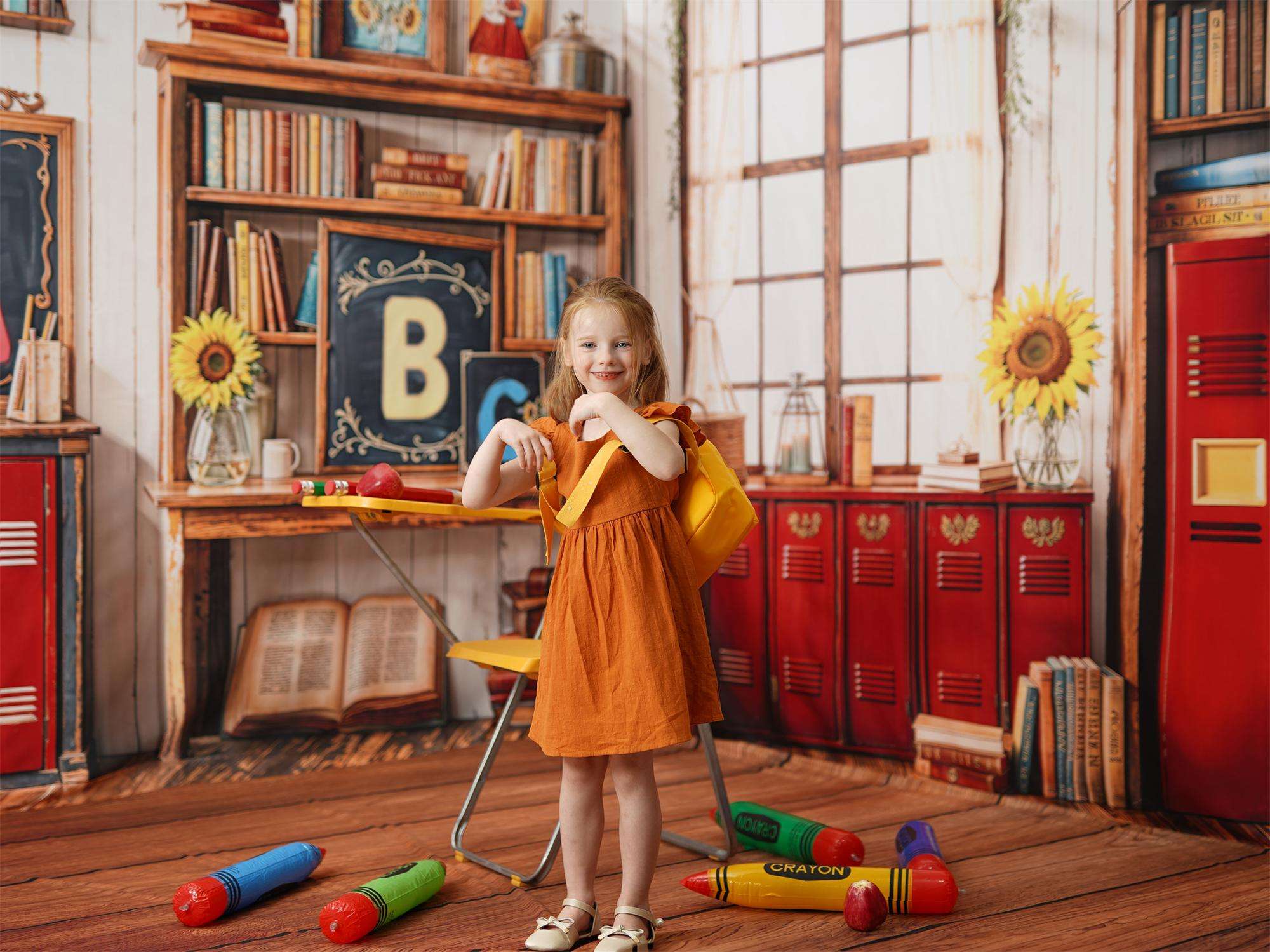 Kate Back to School Room Set(8ftx8ft&10ftx8ft&8ftx10ft) - Kate Backdrop AU