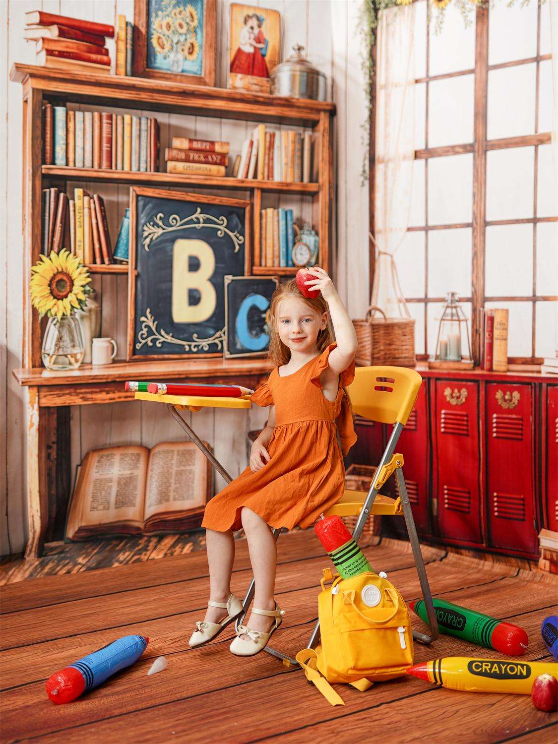 Kate Back to School Room Set(8ftx8ft&10ftx8ft&8ftx10ft) - Kate Backdrop AU