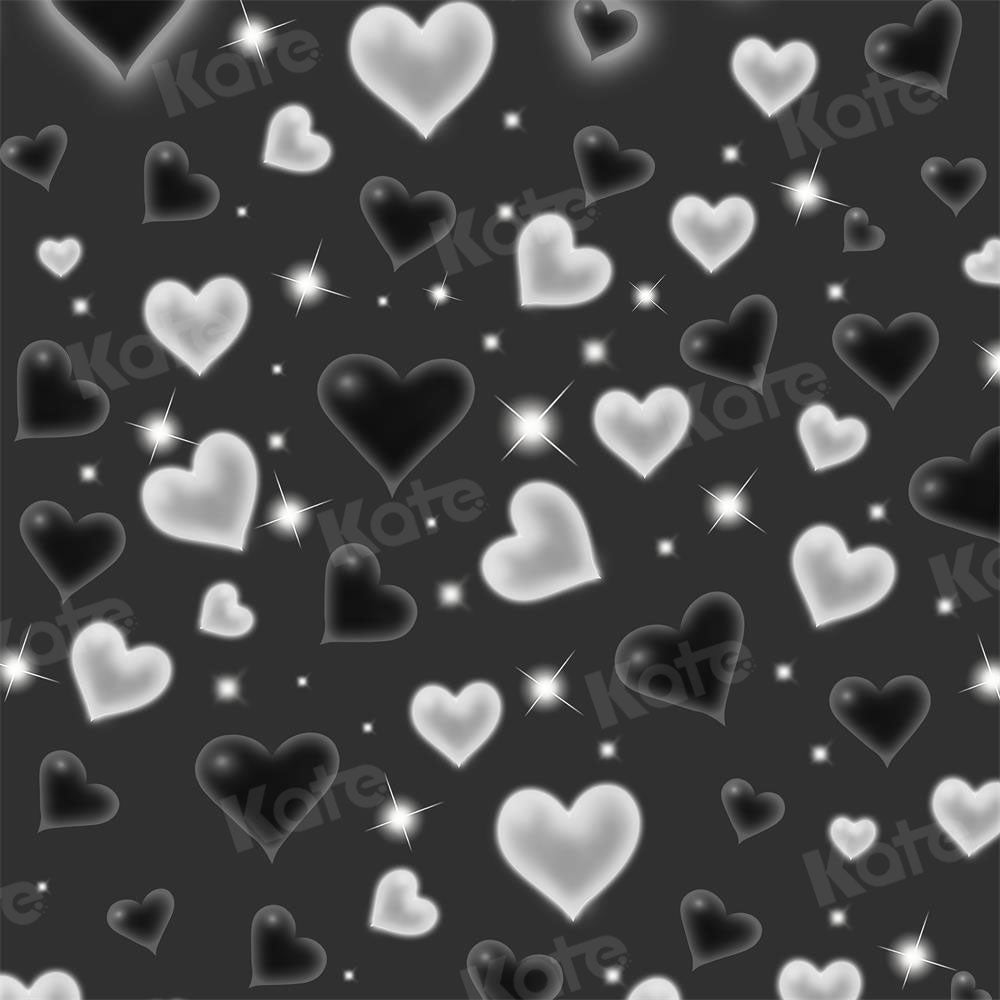 Kate 80 90's Black Valentine Backdrop Sweet Heart for Photography - Kate Backdrop AU