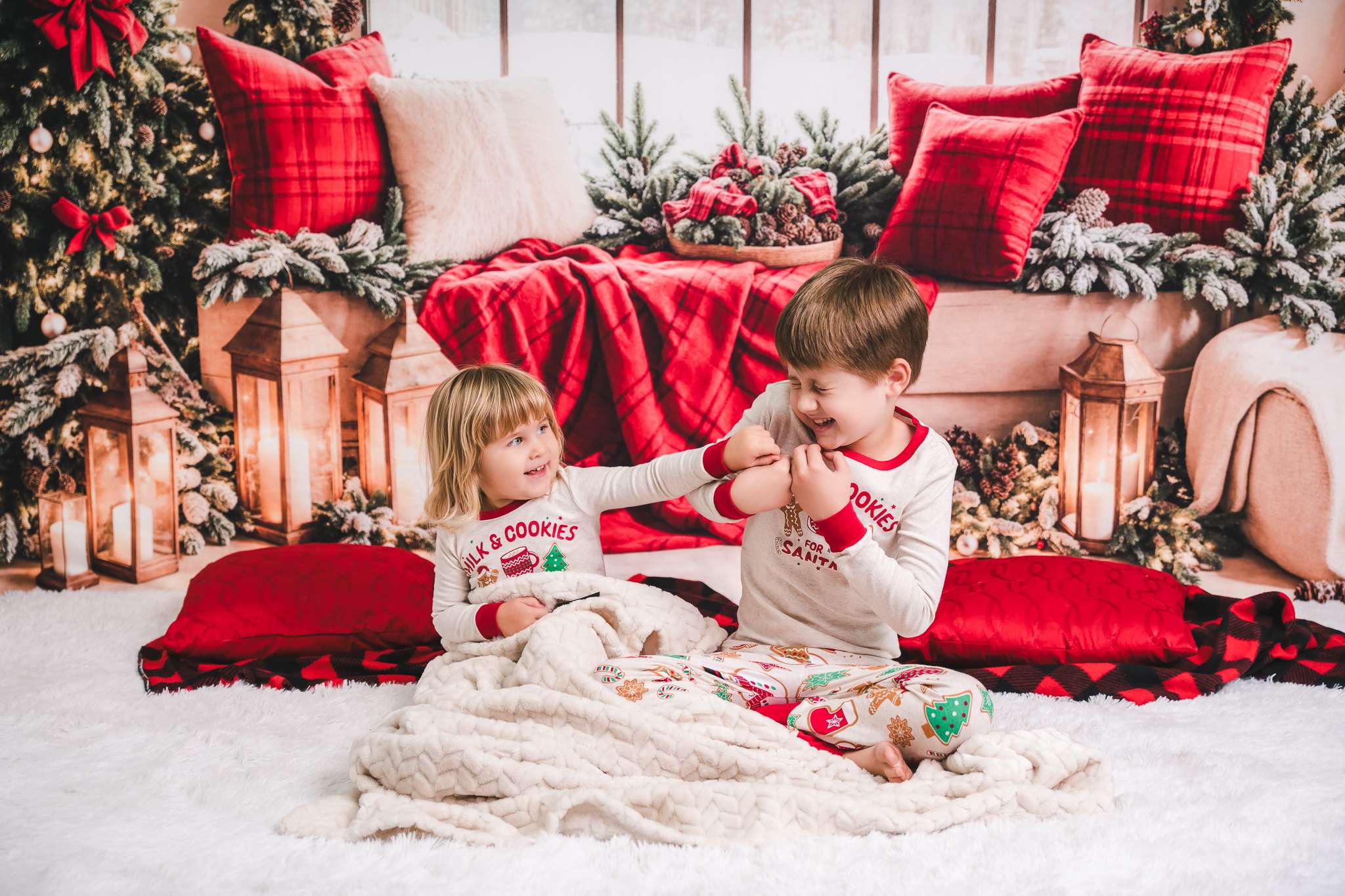 Kate Christmas Tree Decorate Window Backdrop Designed by Emetselch - Kate Backdrop AU