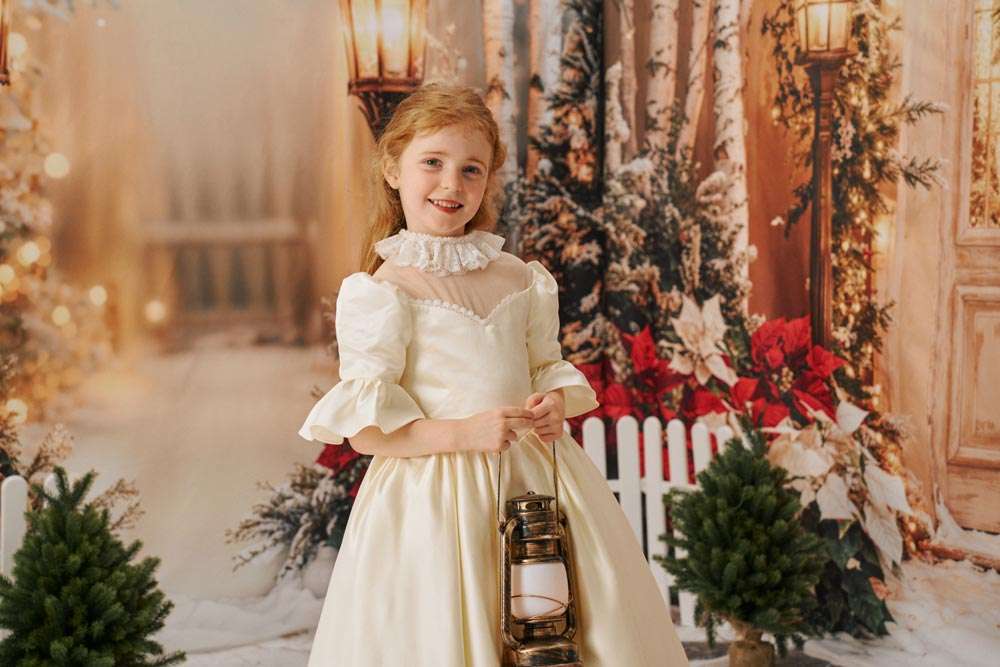 Kate Christmas Street Lights Trees Room Set - Kate Backdrop AU