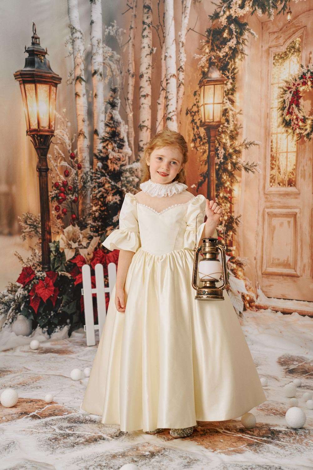 Kate Christmas Street Lights Trees Room Set - Kate Backdrop AU