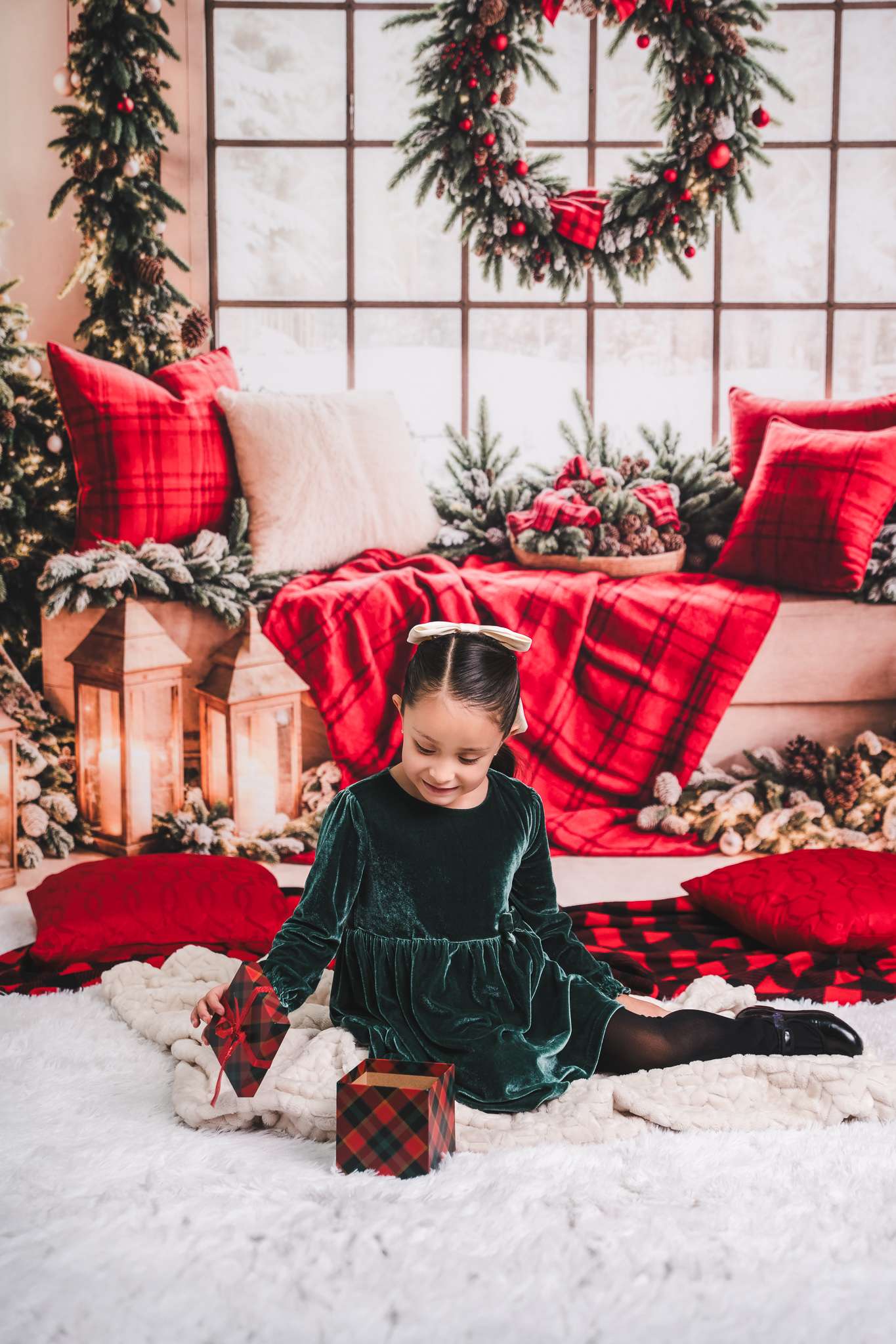 Kate Christmas Tree Decorate Window Backdrop Designed by Emetselch - Kate Backdrop AU