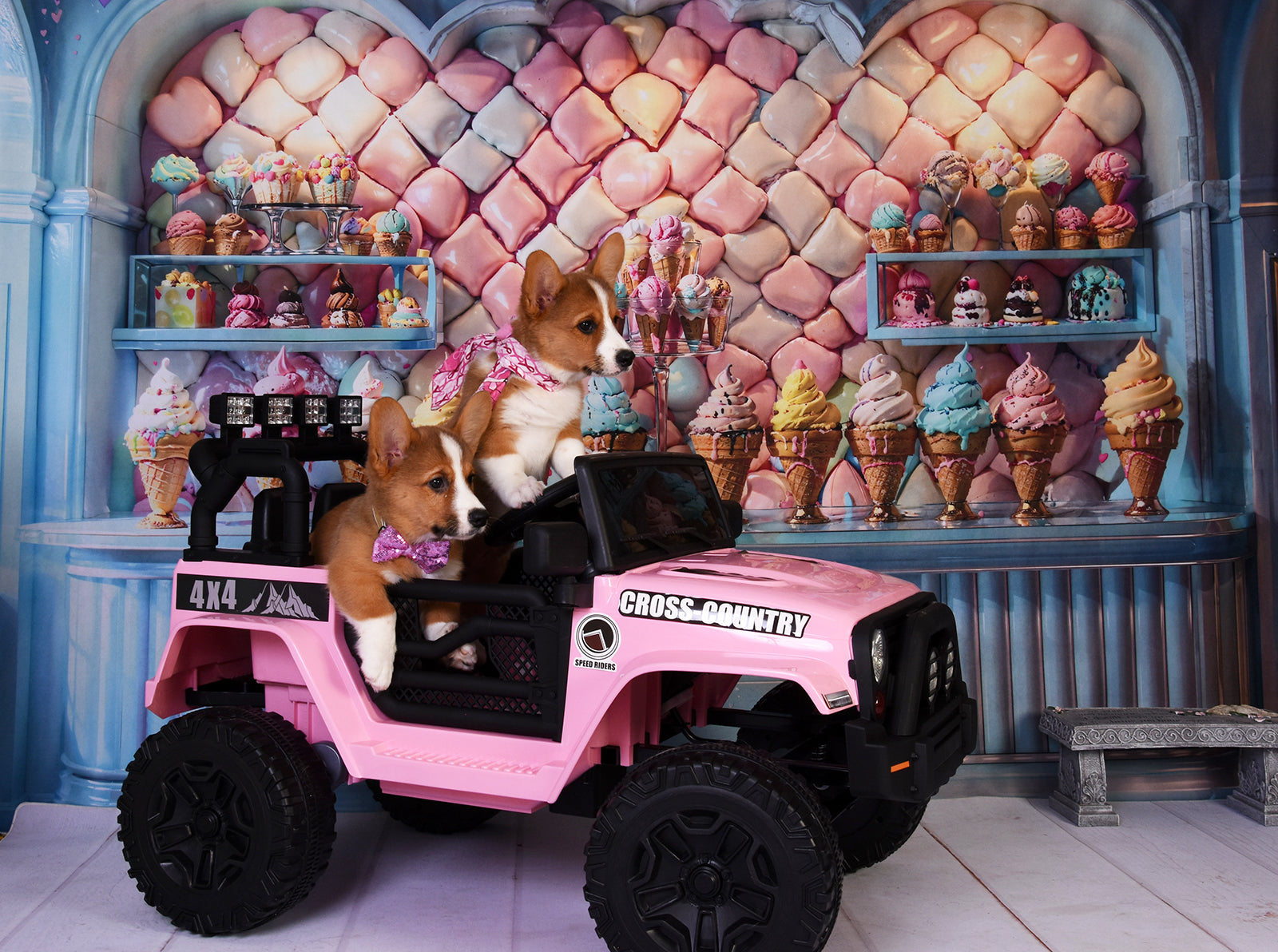 Kate Colorful Ice Cream Store Backdrop Designed by Chain Photography - Kate Backdrop AU