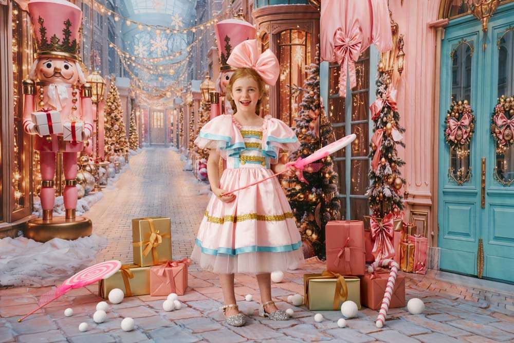 Kate Pink Christmas Gift Shop Backdrop Designed by Emetselch - Kate Backdrop AU