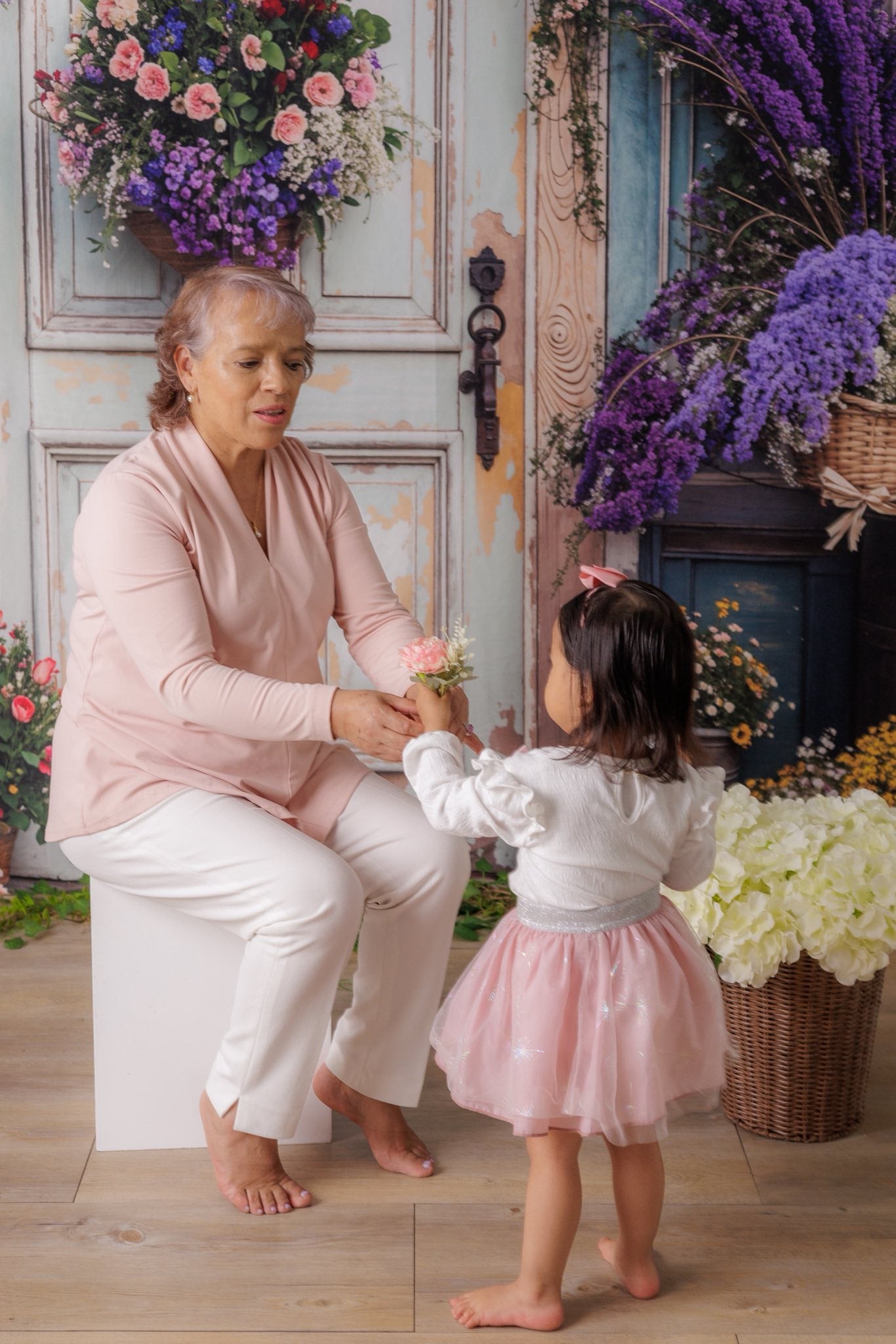 Kate Spring Purple Lavender Backdrop Arched Wooden Door Designed by Emetselch - Kate Backdrop AU