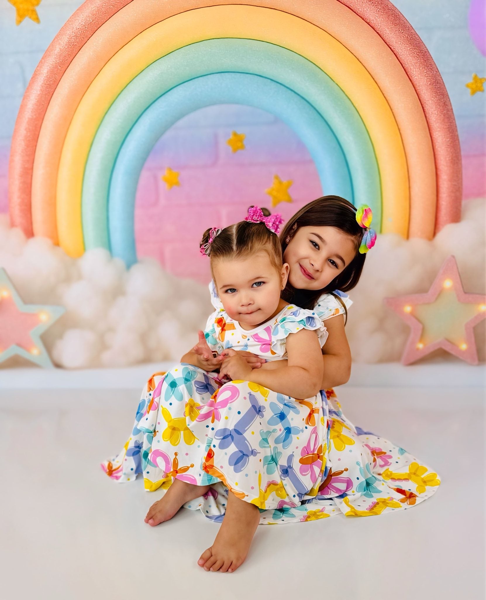 Kate Rainbow Cloud Balloon Backdrop Designed by Ashley Paul - Kate Backdrop AU
