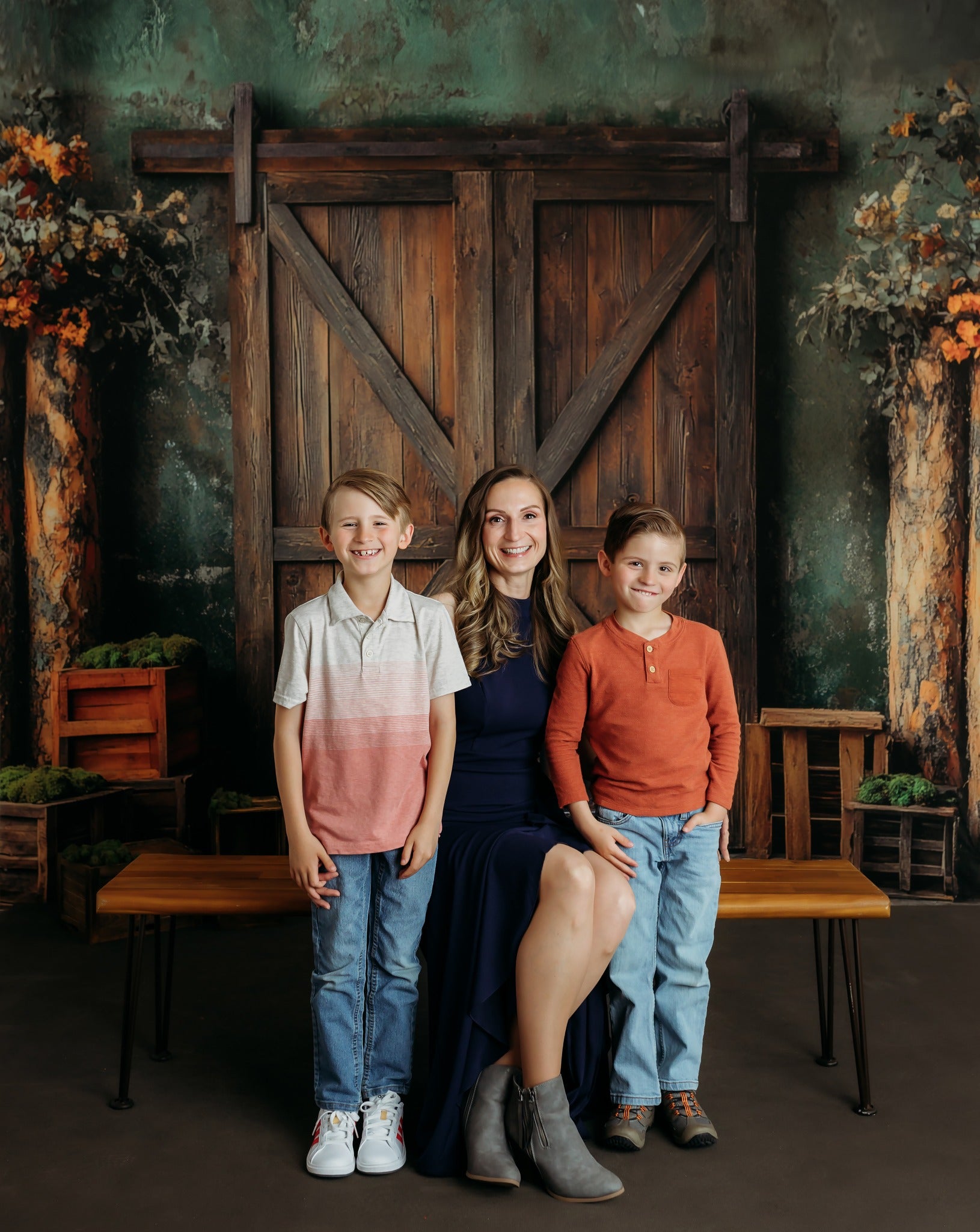 Kate Rustic Wood Barn Doors Backdrop Designed by Mini MakeBelieve - Kate Backdrop AU