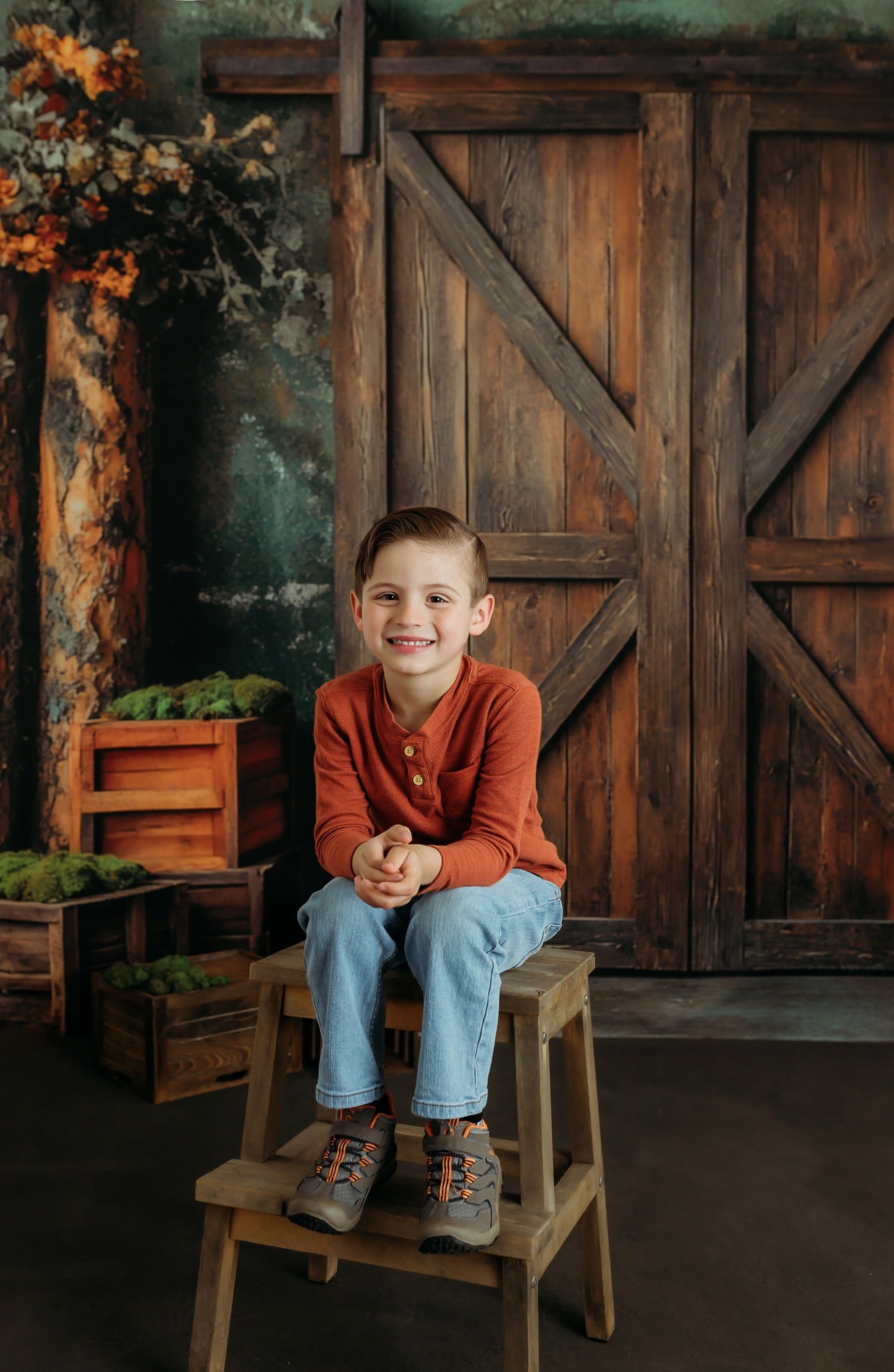 Kate Rustic Wood Barn Doors Backdrop Designed by Mini MakeBelieve - Kate Backdrop AU