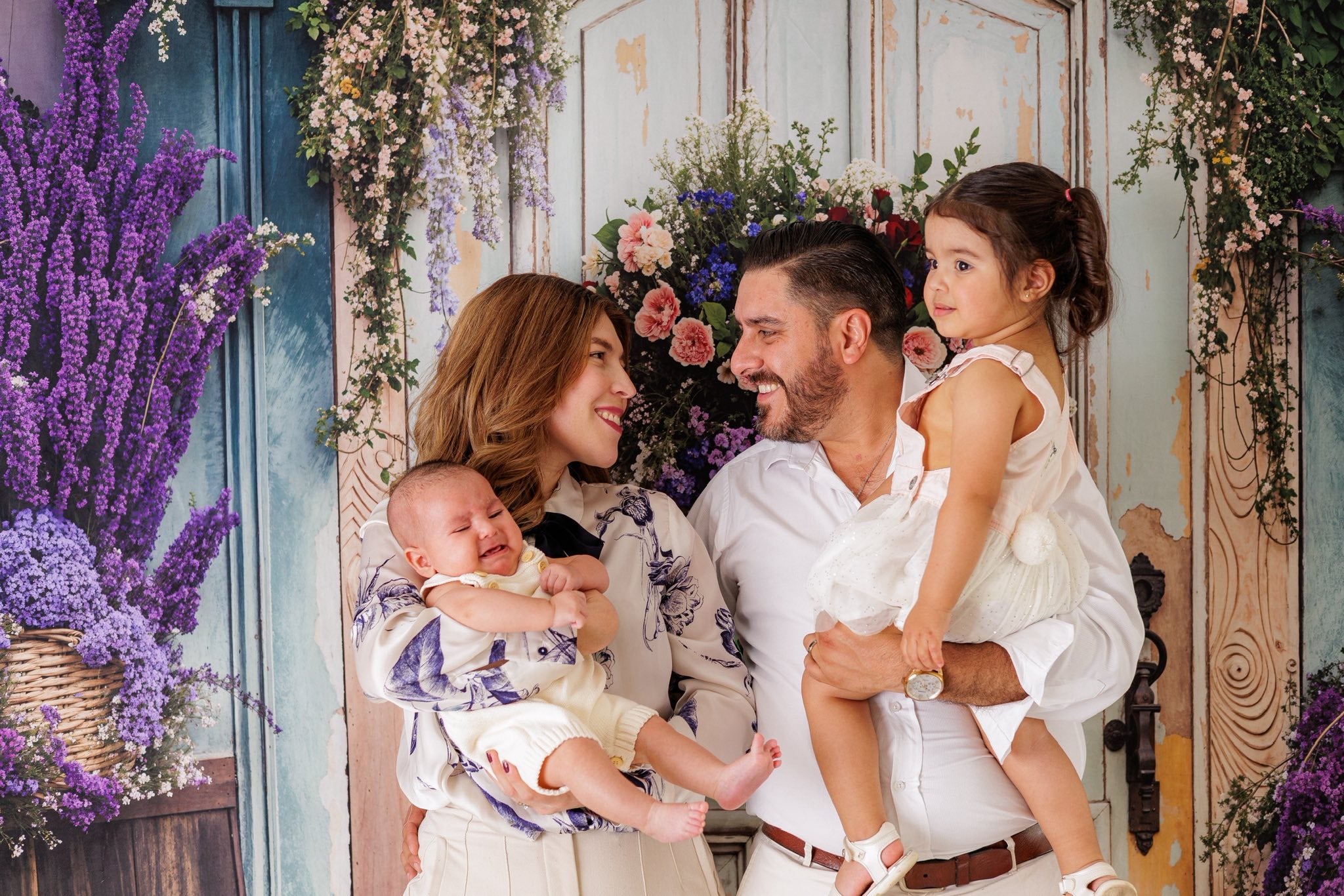 Kate Spring Purple Lavender Backdrop Arched Wooden Door Designed by Emetselch - Kate Backdrop AU