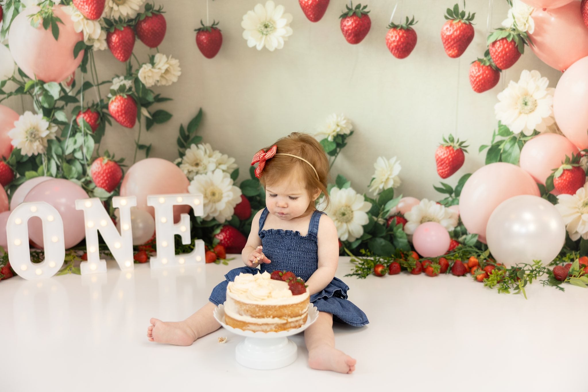 Kate Spring Strawberry Flower Balloon Arch Backdrop Designed by Emetselch - Kate Backdrop AU