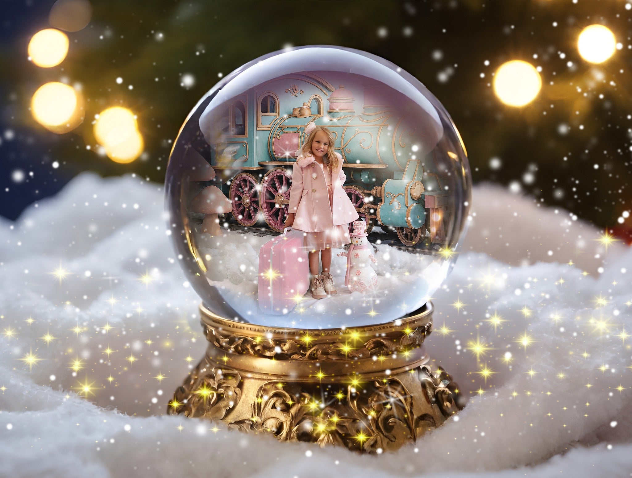 Kate Sugarplum Train Christmas Backdrop Designed by Ashley Paul - Kate Backdrop AU