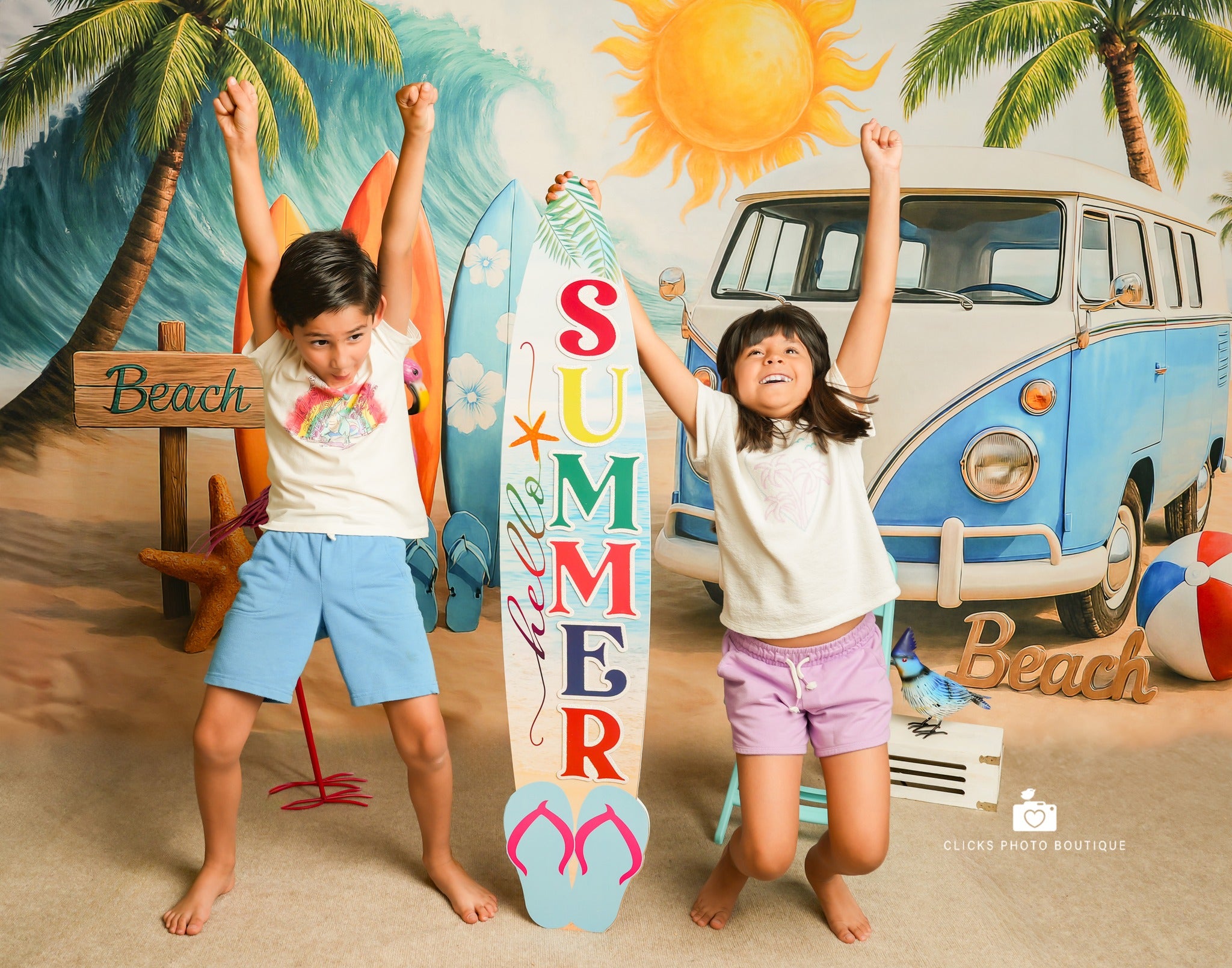 Kate Summer Coconut Tree Beach Backdrop Designed by Ashley Paul