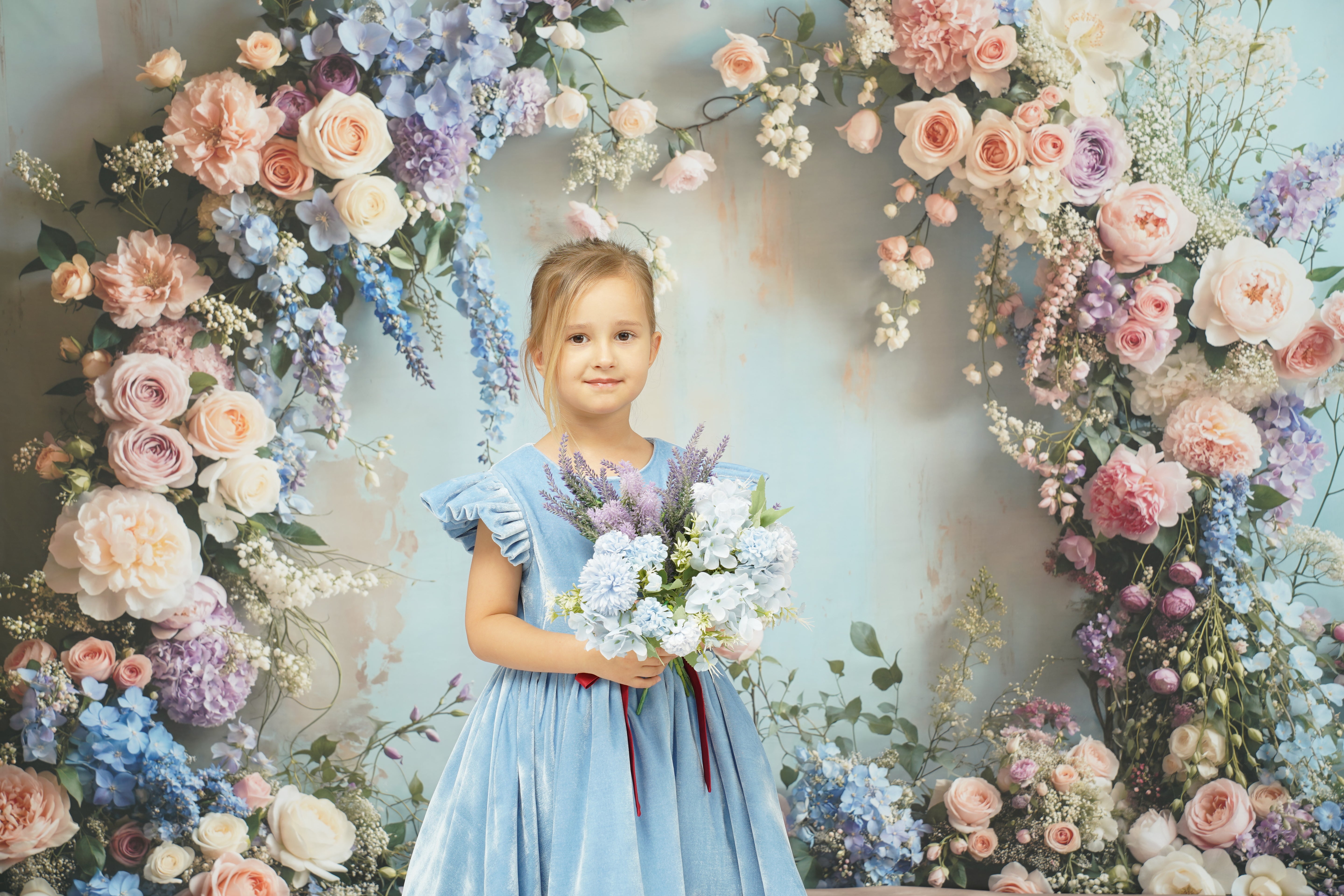 Kate Spring Floral Arch Pastel Backdrop Designed by Emetselch - Kate Backdrop AU