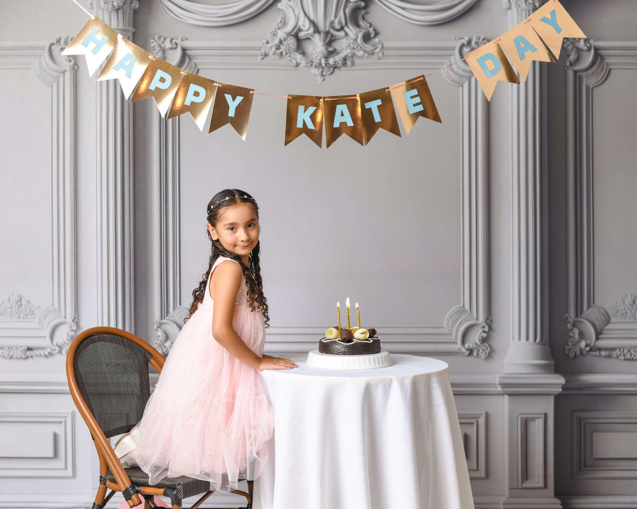 Kate Vintage Wall White Columns Ornate Backdrop Designed by Mini MakeBelieve
