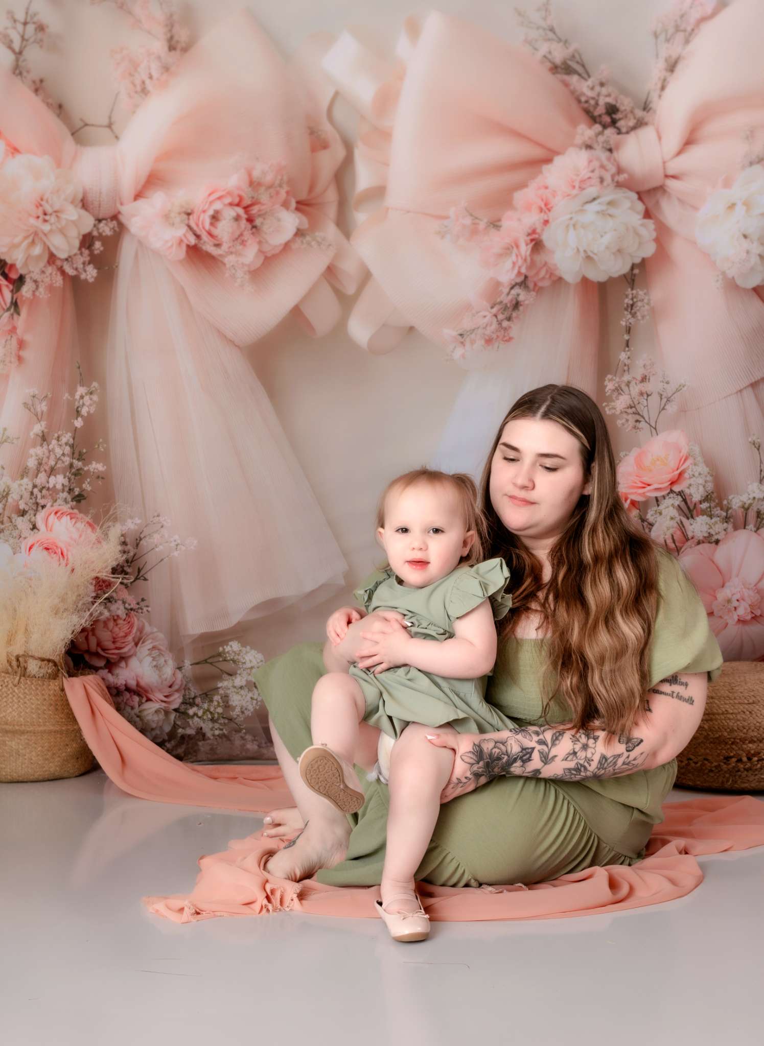 Kate Wedding Peach Bow Backdrop Designed by Emetselch - Kate Backdrop AU