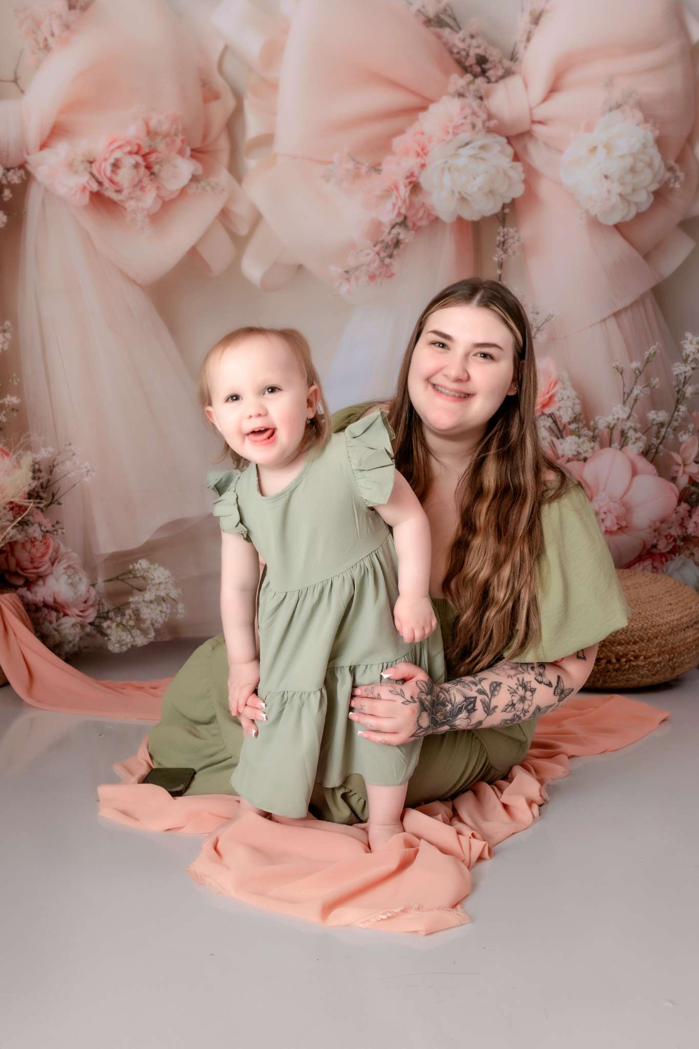 Kate Wedding Peach Bow Backdrop Designed by Emetselch - Kate Backdrop AU