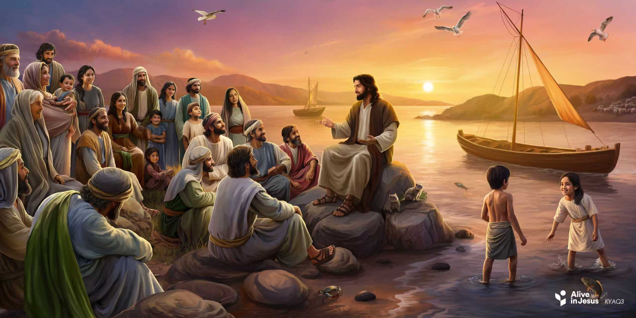 Alive in Jesus Custom Mural/Banner(Fabric Backdrop) (default: no border, no pocket)