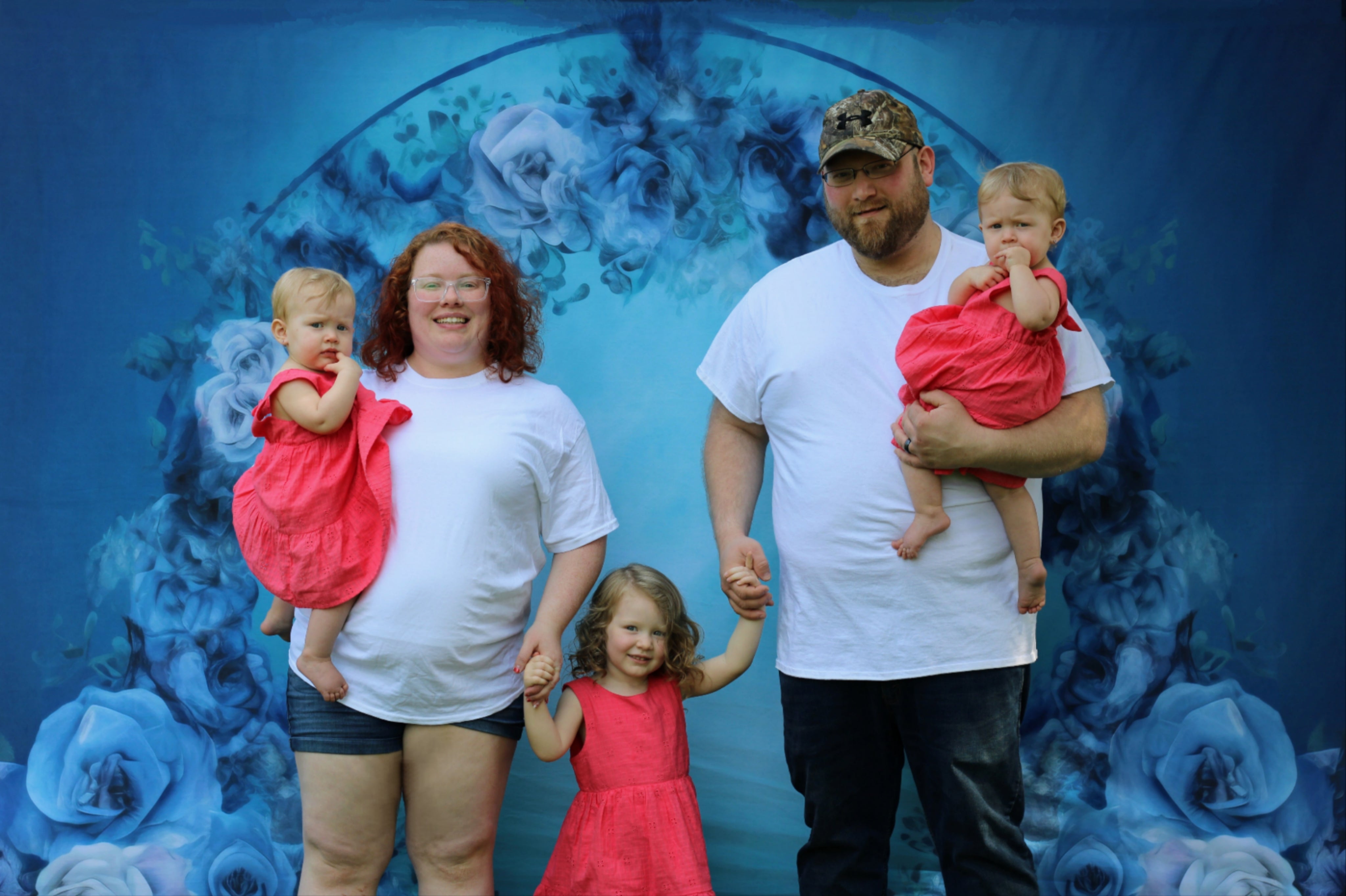 Kate Blue Watercolor Flower Loop Backdrop Designed by Patty Robertss - Kate Backdrop AU