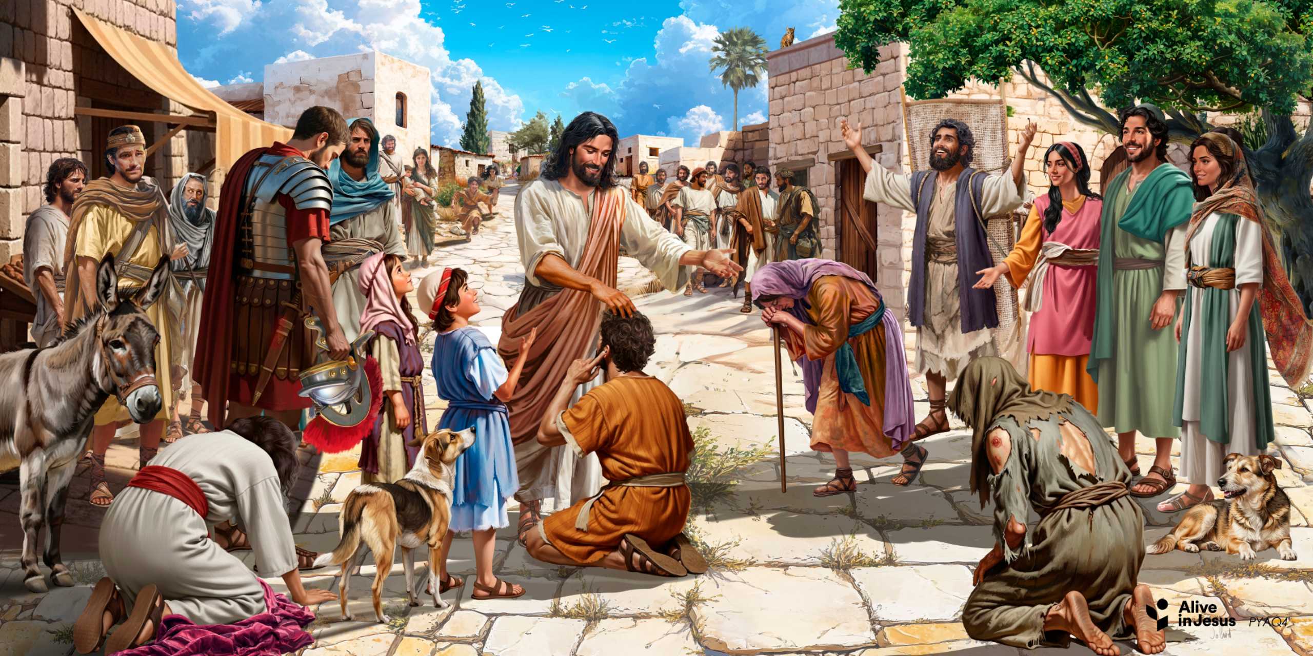 Alive in Jesus Custom Mural/Banner(Fabric Backdrop) (default: no border, no pocket)