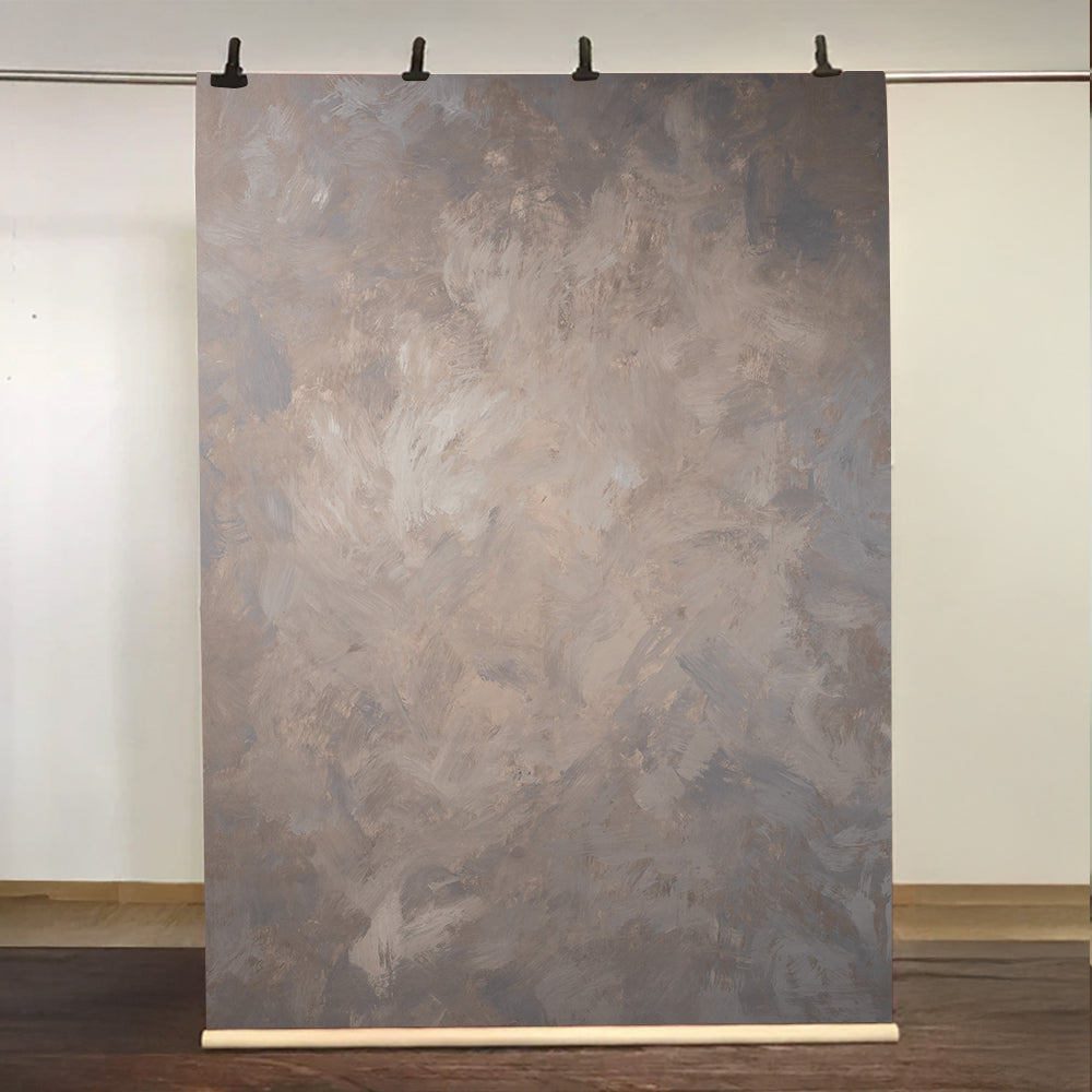 Kate Abstract Brown Strong Textured Hand Painted Backdrops Canvas