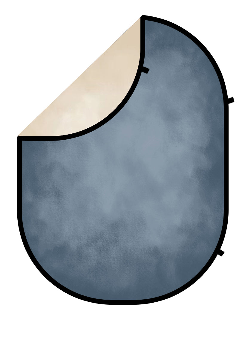 Kate Abstract Beige/Blue Gray Collapsible Backdrop Photography 5X6.5ft(1.5x2m)