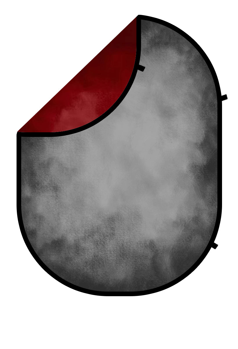 Kate Abstract Gray/Burgundy Red Collapsible Backdrop Photography 5X6.5ft(1.5x2m) - Kate Backdrop AU