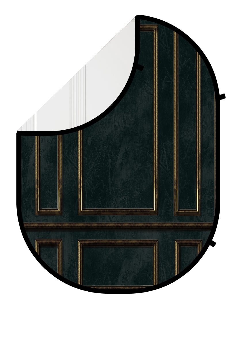 Kate Vintage White Wall/Black Golden Wall Collapsible Backdrop Photography 5X6.5ft(1.5x2m) - Kate Backdrop AU