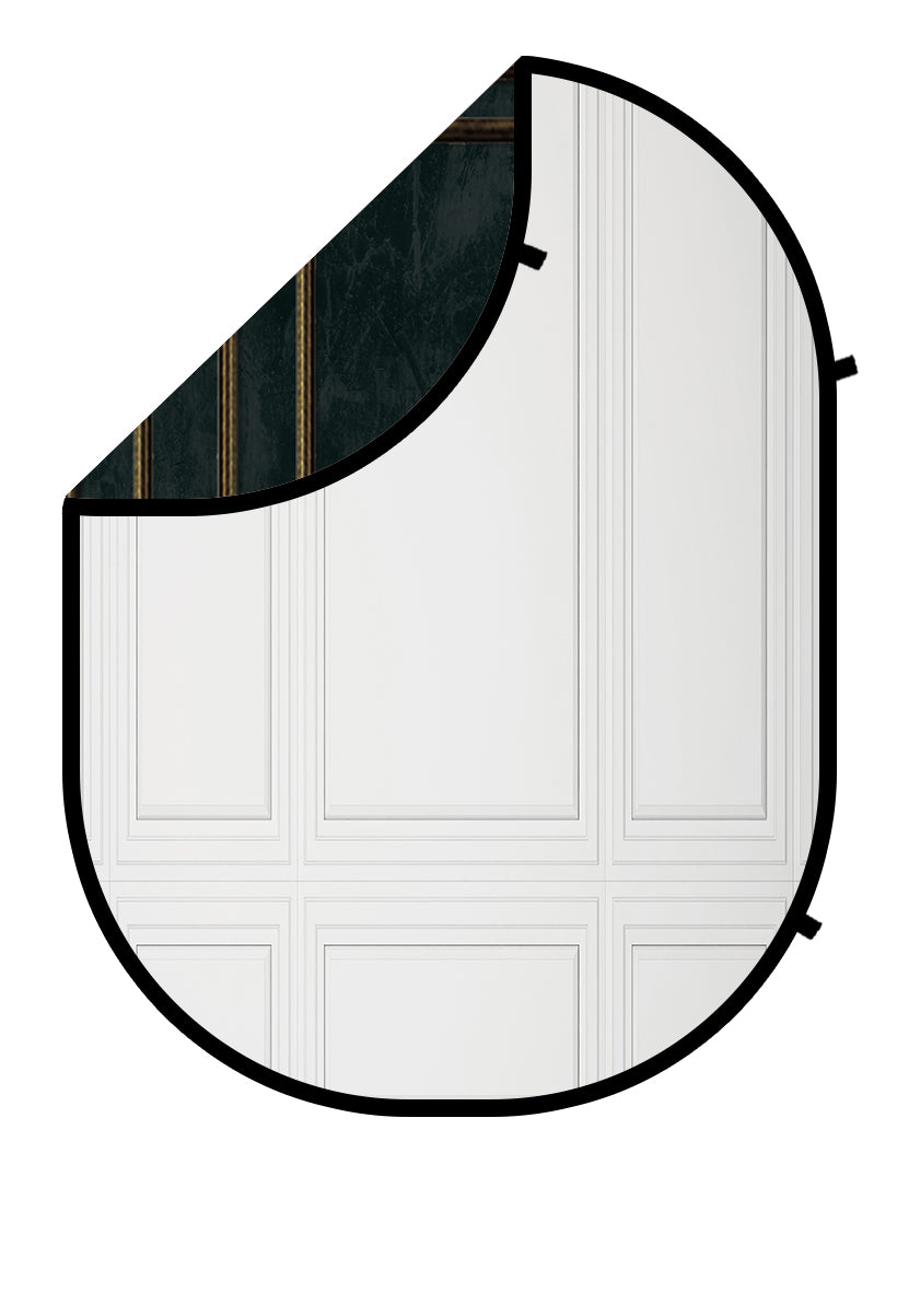 Kate Vintage White Wall/Black Golden Wall Collapsible Backdrop Photography 5X6.5ft(1.5x2m) - Kate Backdrop AU