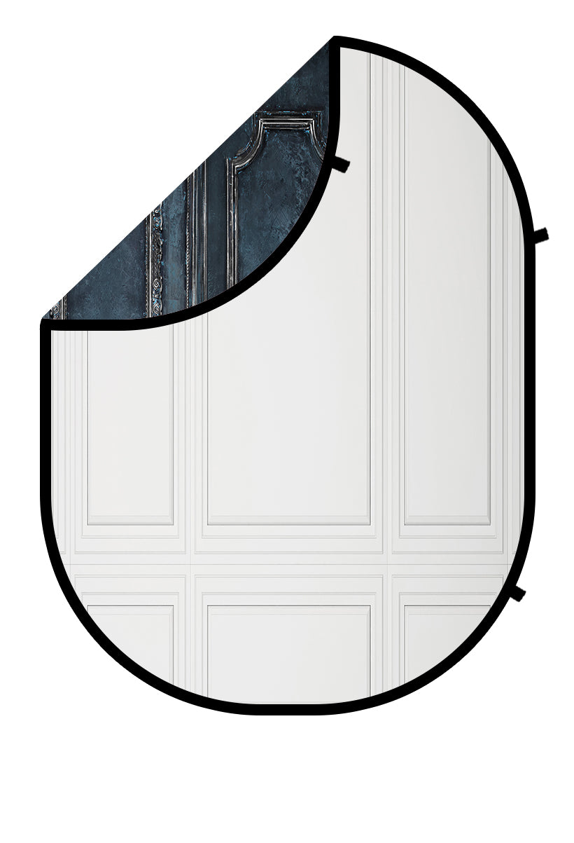 Kate Vintage White Wall/Blue Wall Collapsible Backdrop Photography 5X6.5ft(1.5x2m) - Kate Backdrop AU