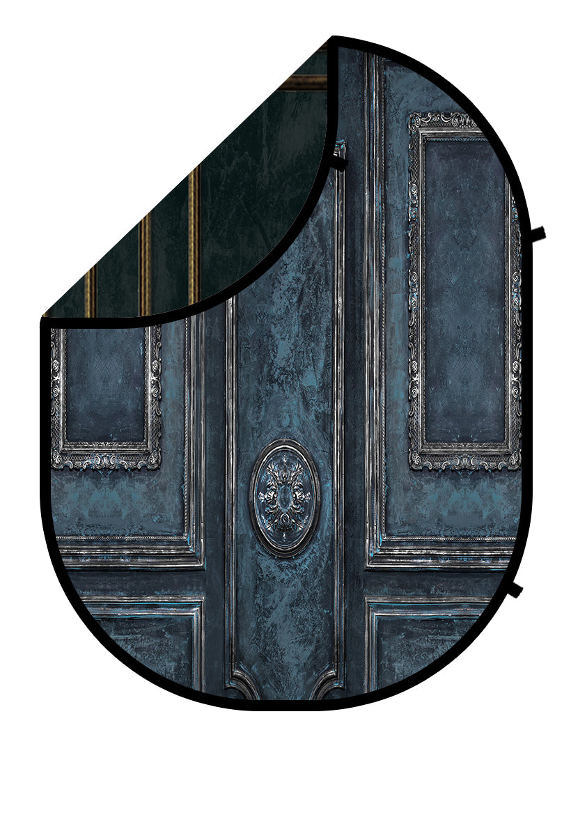 Kate Retro Black Wall/Blue Wall Collapsible Backdrop Photography 5X6.5ft(1.5x2m) - Kate Backdrop AU