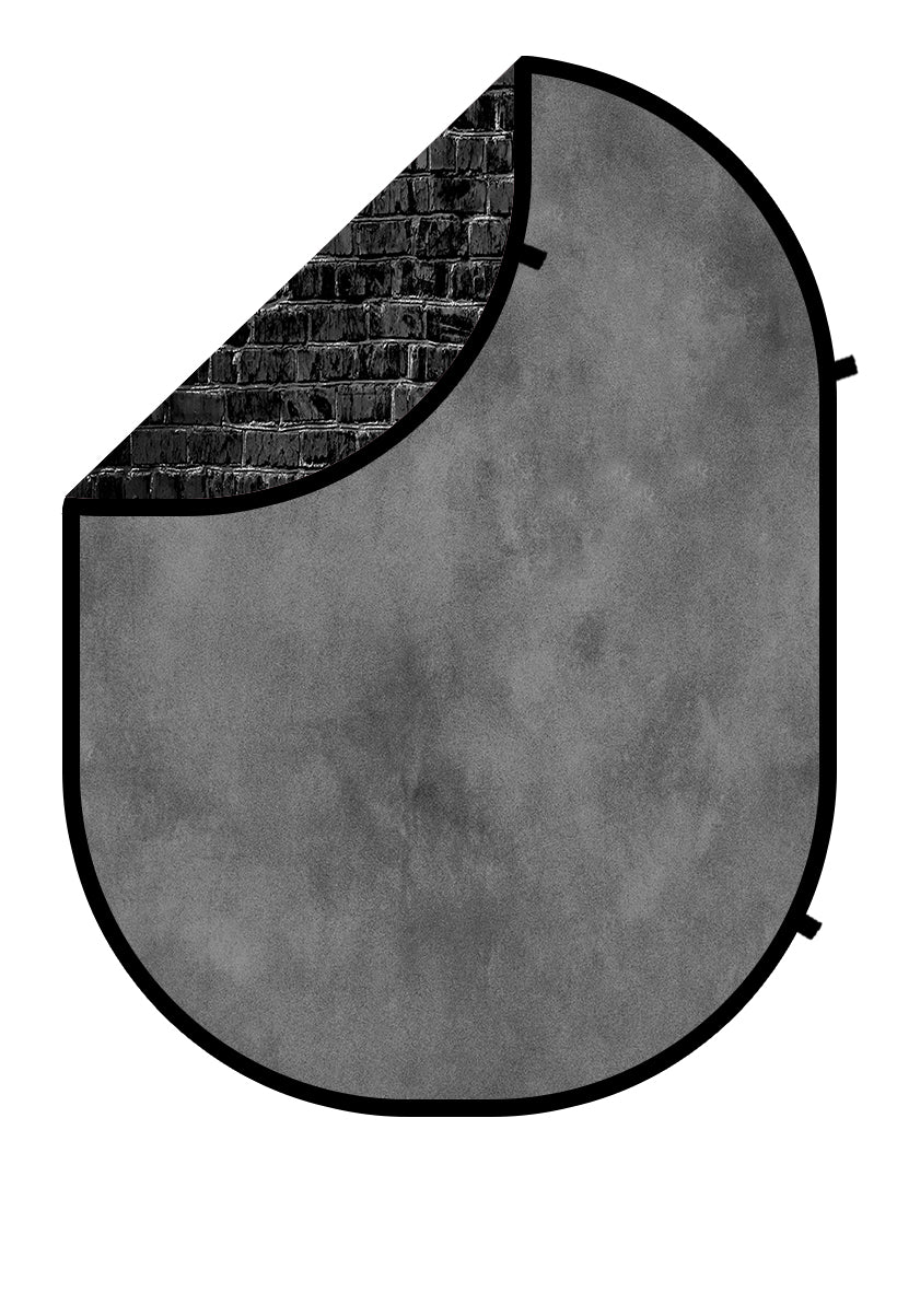 Kate Black Brick Wall/Cool Gray Collapsible Backdrop Photography 5X6.5ft(1.5x2m) - Kate Backdrop AU