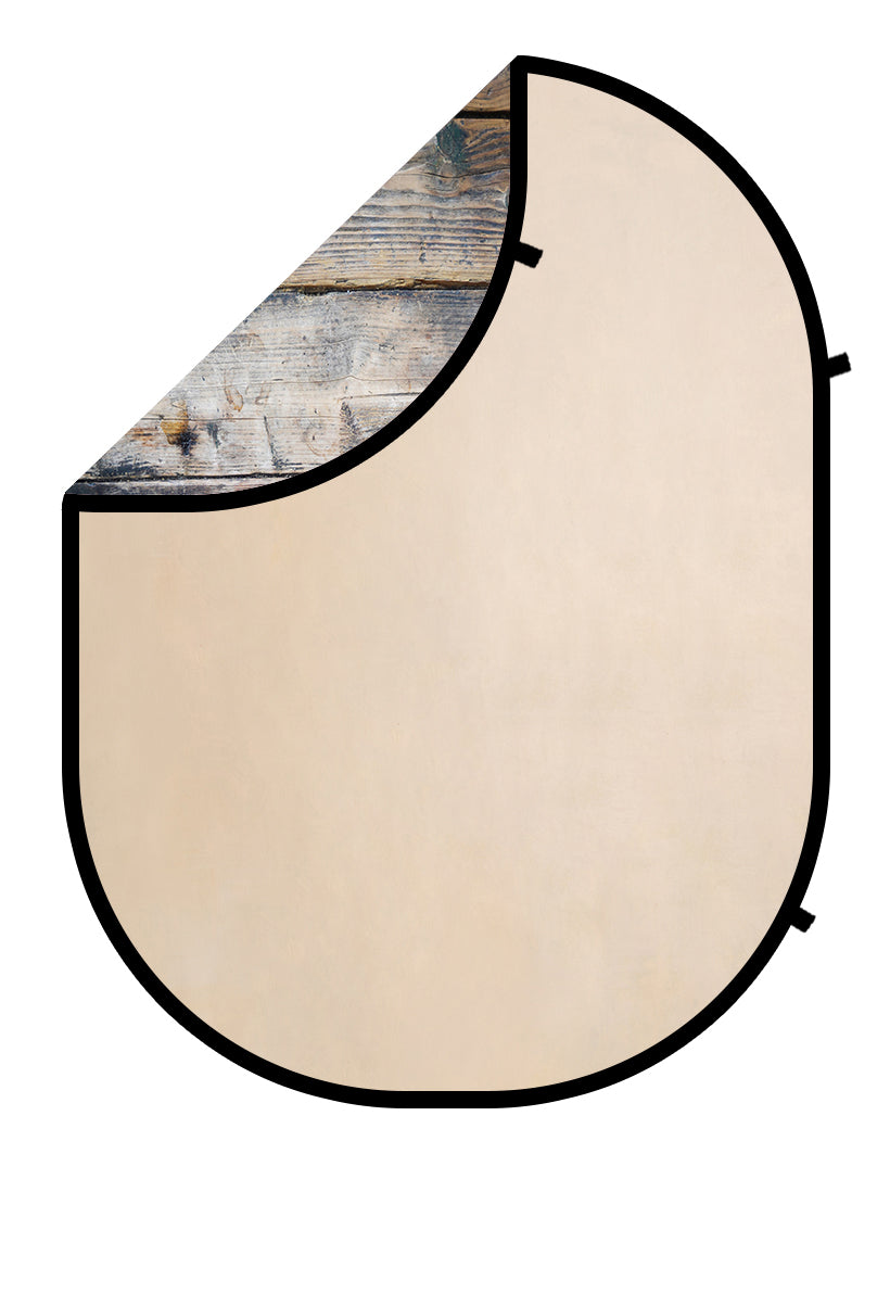 Kate Old Wood/Abstract Beige Collapsible Backdrop Photography 5X6.5ft(1.5x2m) - Kate Backdrop AU