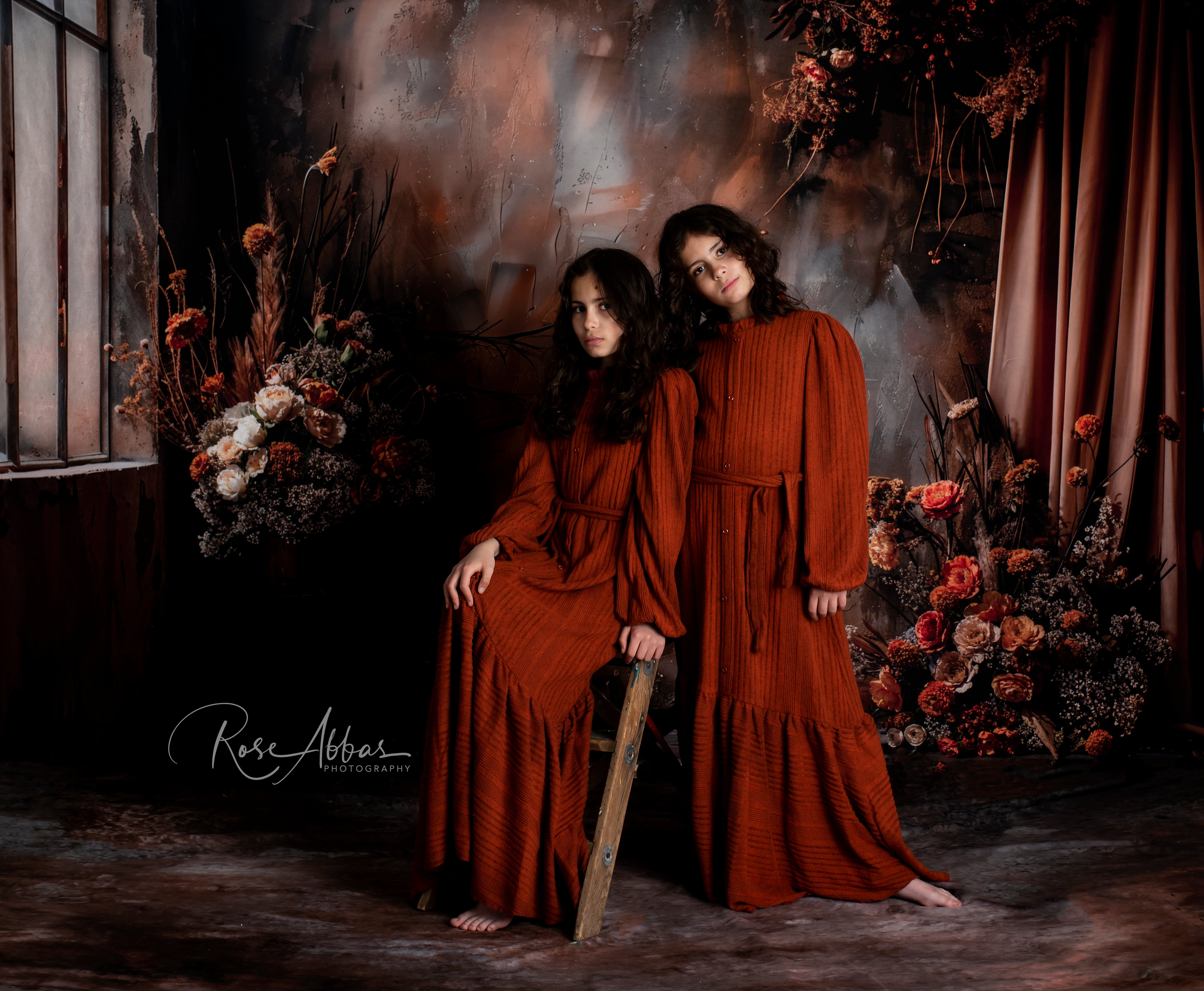 Kate Boho Abstract Dark Brown Floral Backdrop Designed by Emetselch - Kate Backdrop AU