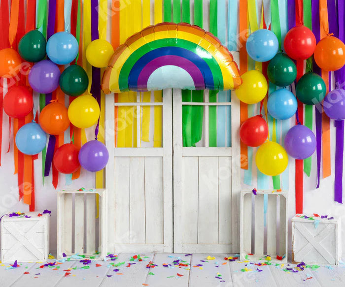 Kate Rainbow Balloons Backdrop Birthday Party Designed by Emetselch - Kate Backdrop AU